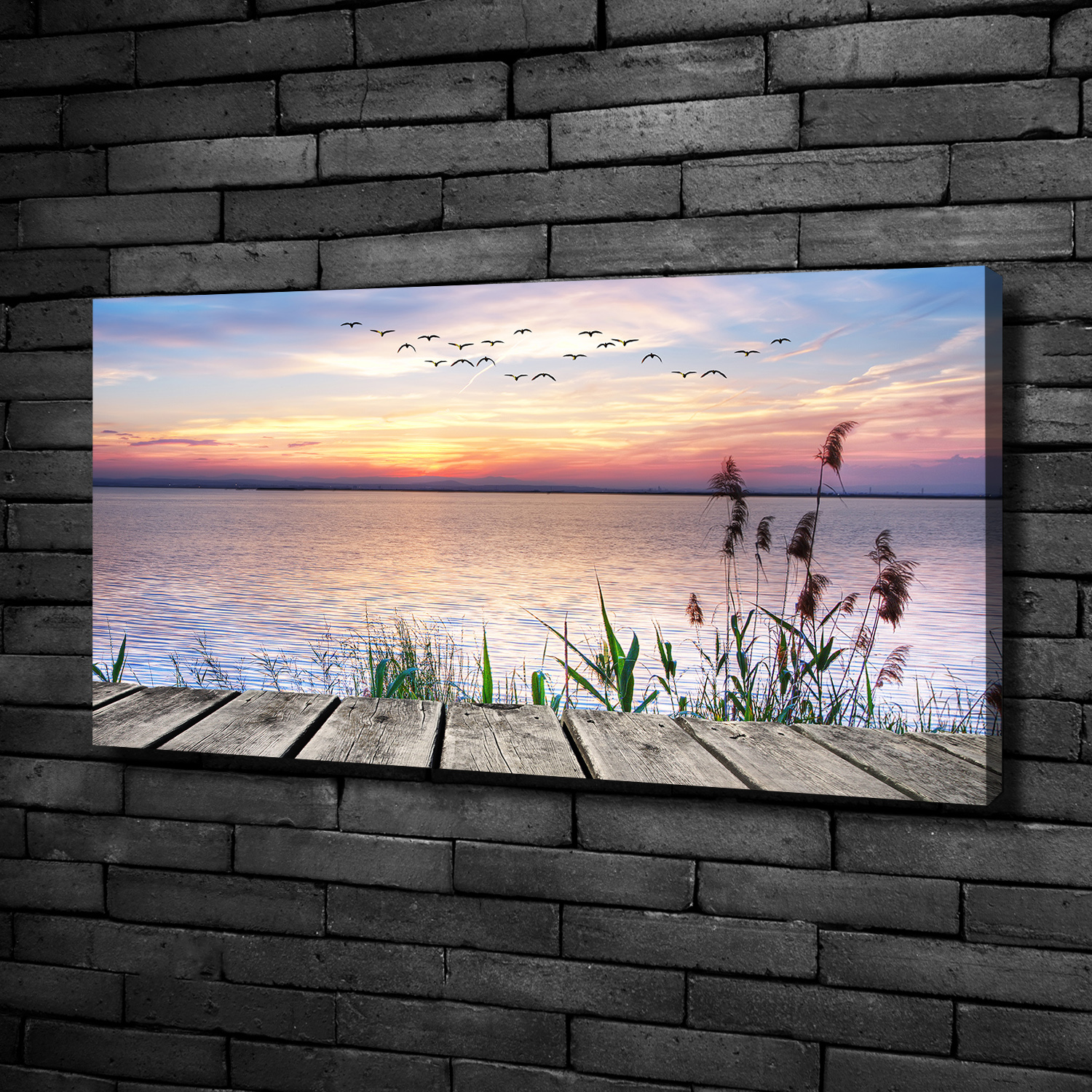 Leinwandbild Kunst-Druck 100x50 Bilder Landschaften See Sonnenuntergang