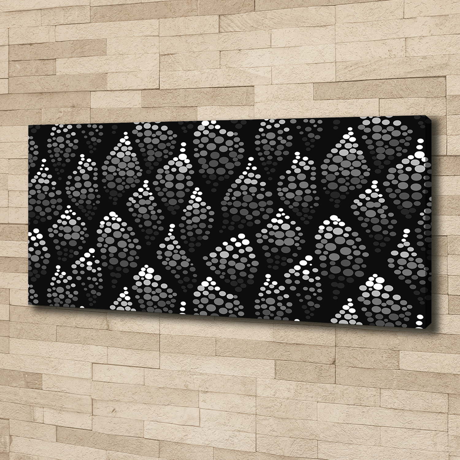 Leinwandbild Kunst-Druck 125x50 Bilder Sonstige Schwarz-weiße Punkte