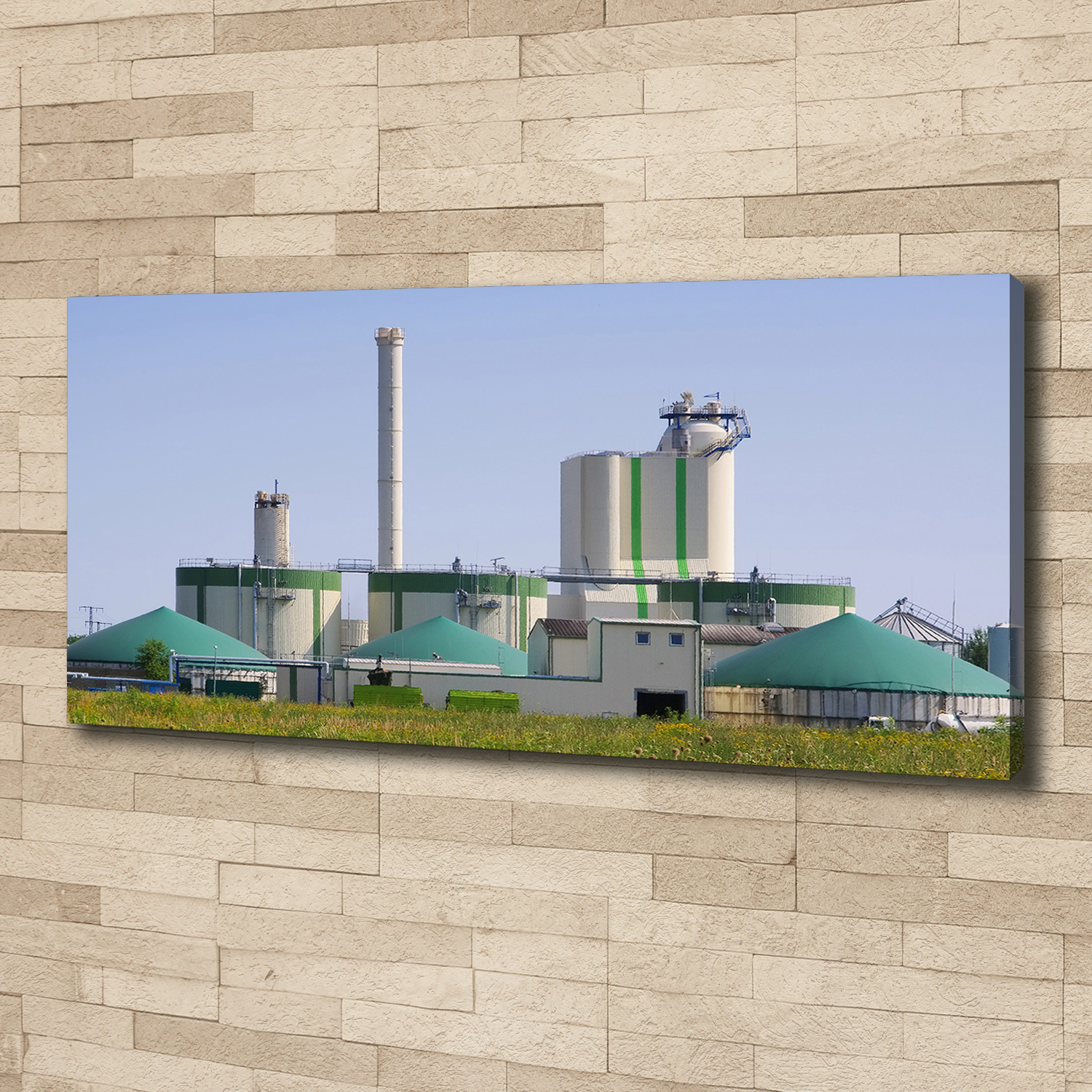 Leinwandbild Kunst-Druck 125x50 Bilder Biogasanlage