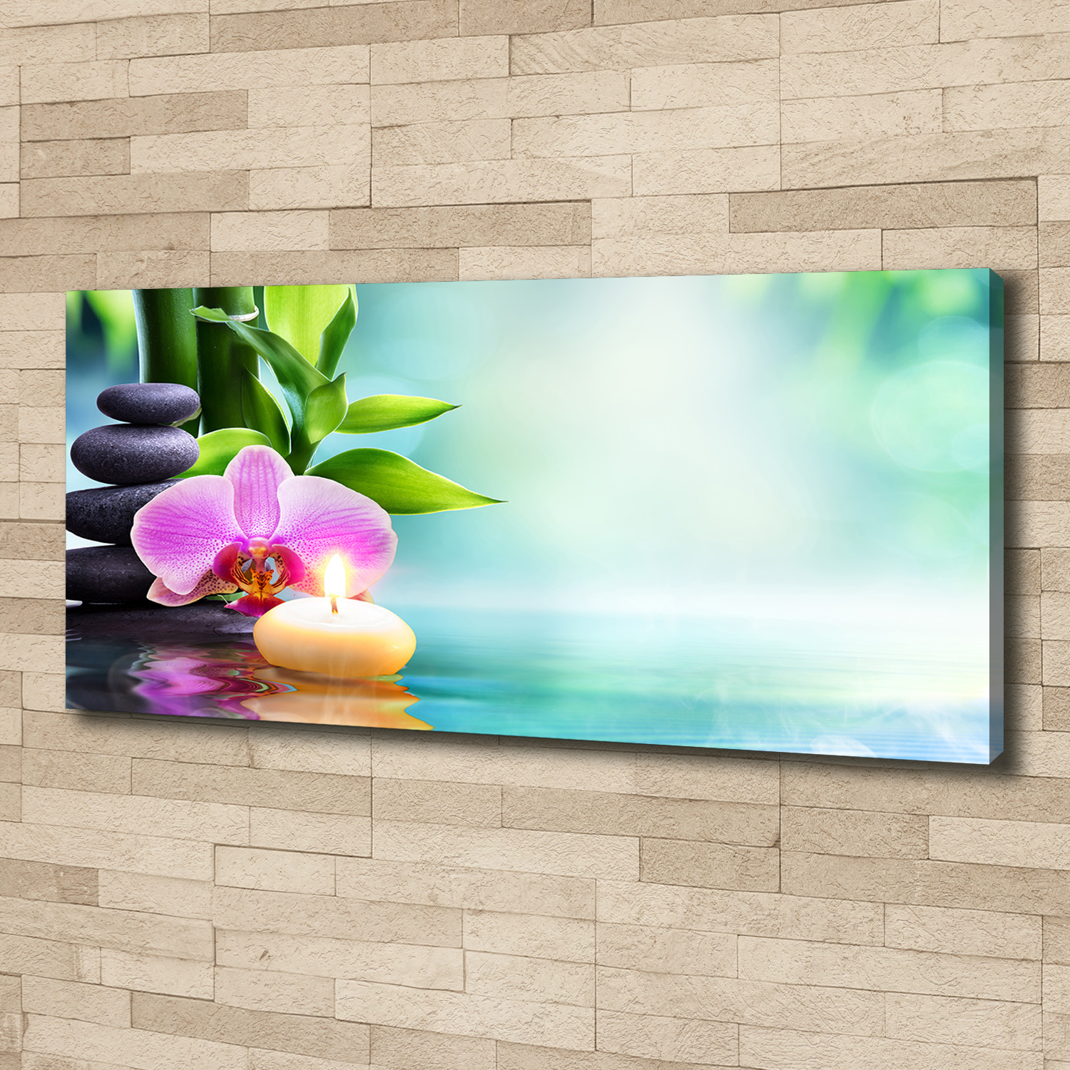 Glasbilder Wandbild Druck auf Glas 125x50 Bambusrohre Blume Pflanzen
