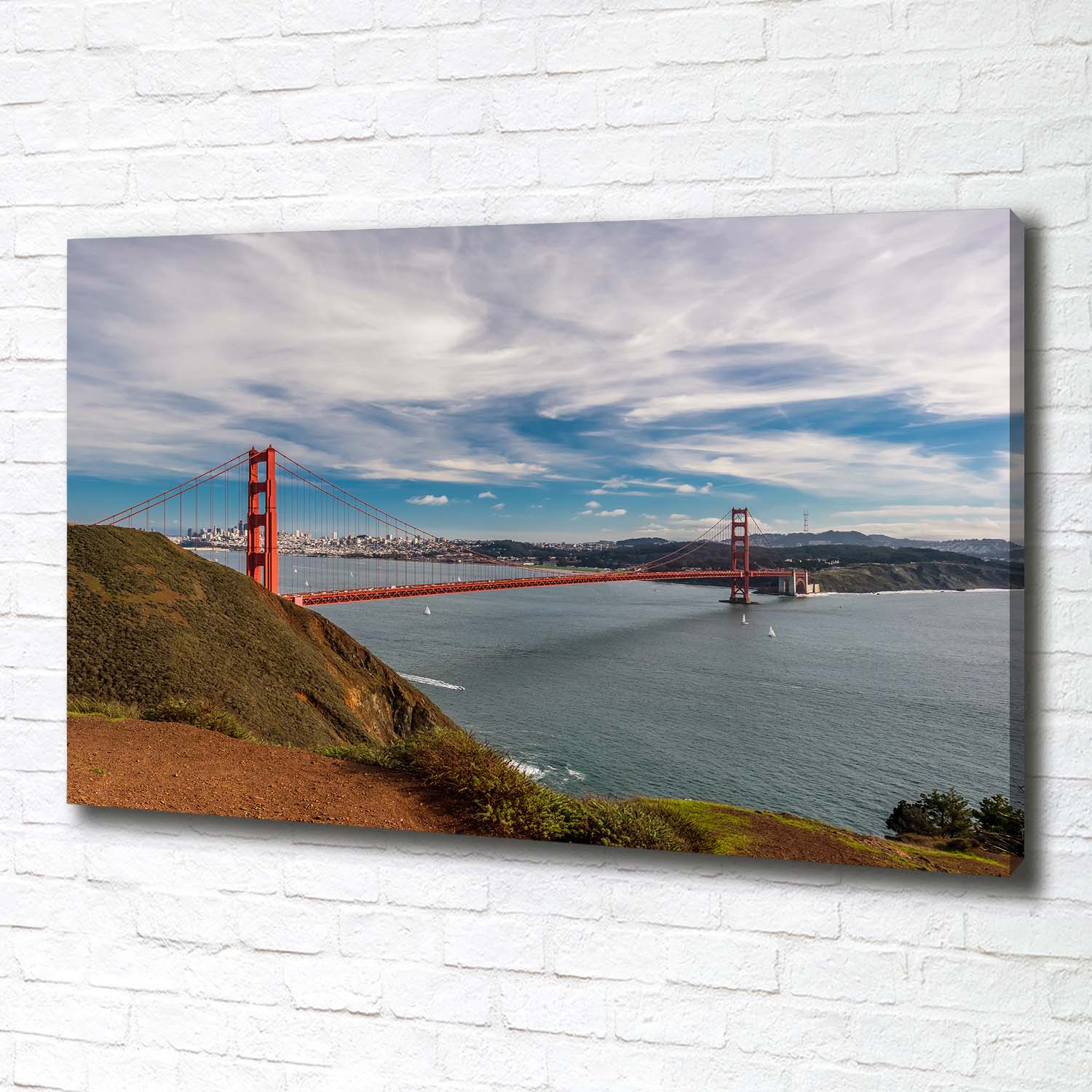 Leinwandbild Kunst-Druck 100x70 Bilder San Francisco Brücke
