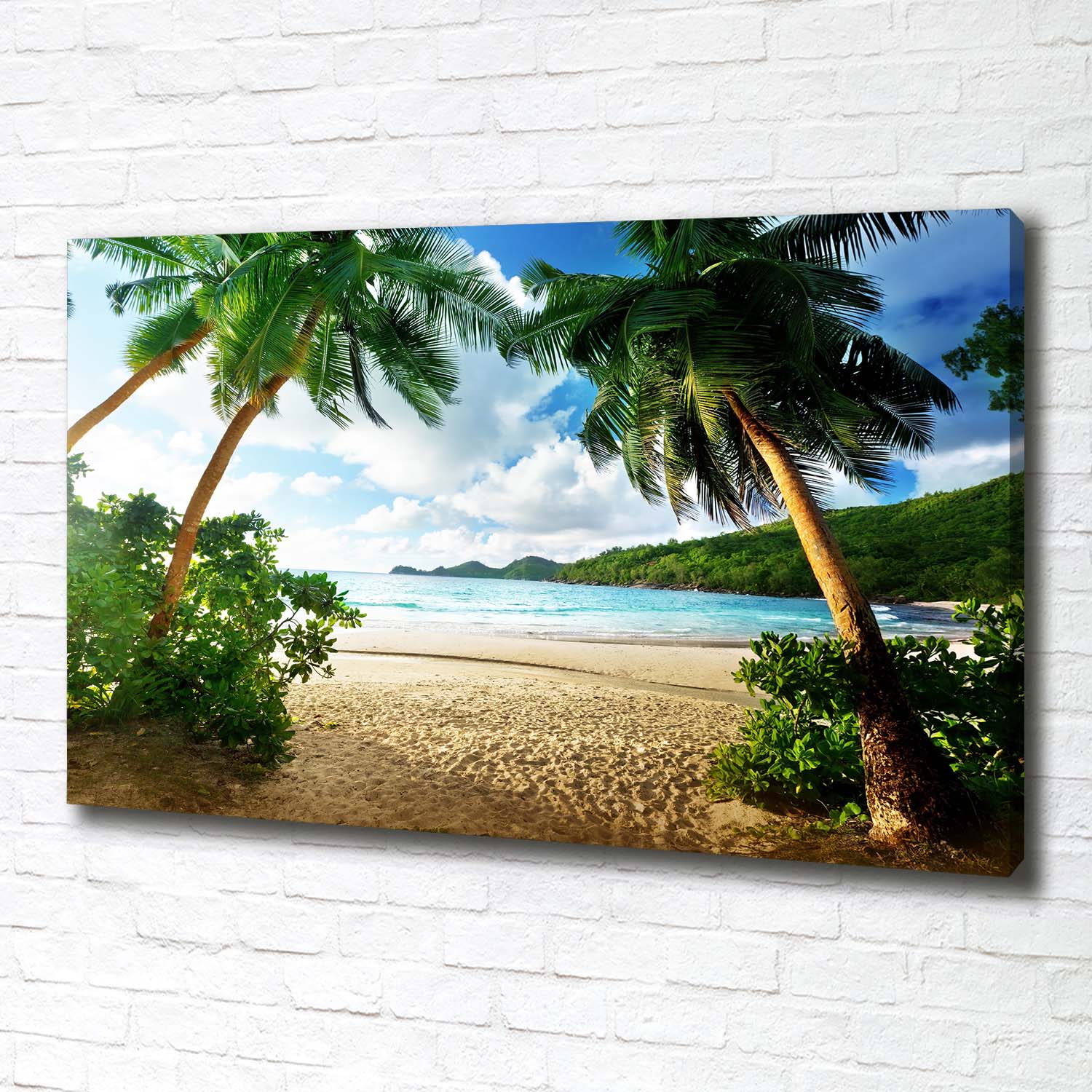 Leinwandbild Kunst-Druck 100x70 Bilder Landschaften Palmen am Strand