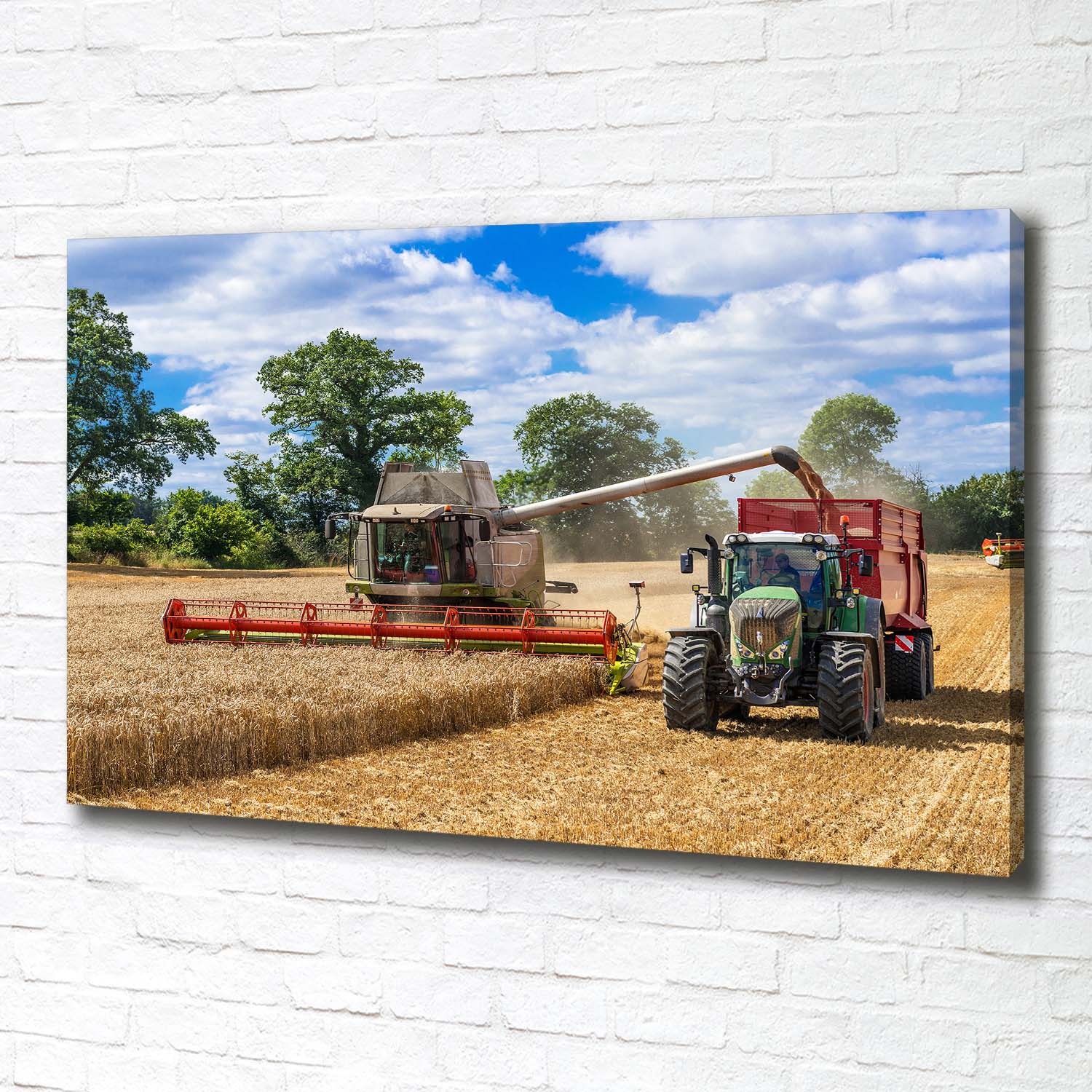 Leinwandbild Kunst-Druck 100x70 Bilder Fahrzeuge Mähdrescher Traktor