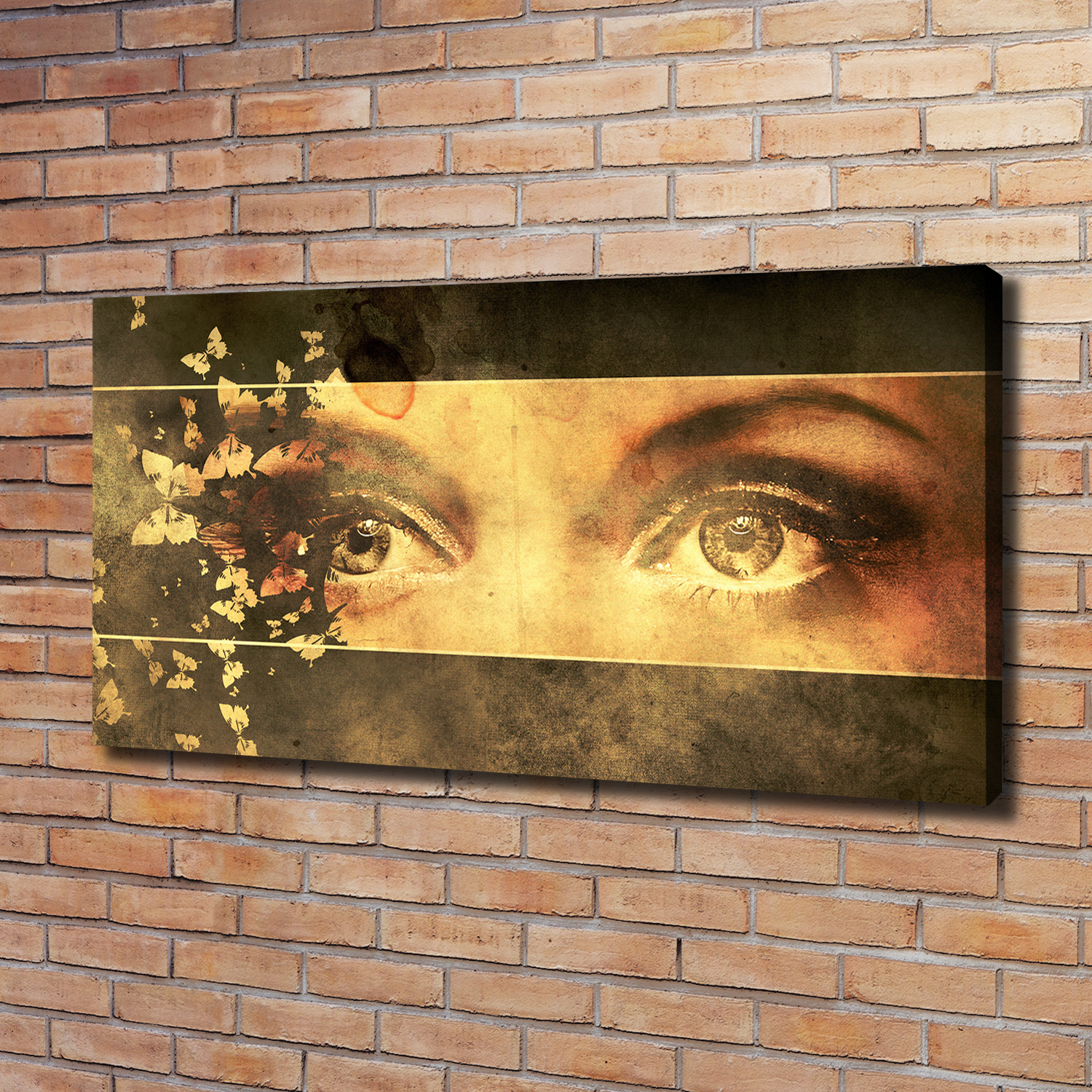 Leinwandbild Kunst-Druck 120x60 Bilder Menschen Augen Schmetterlinge