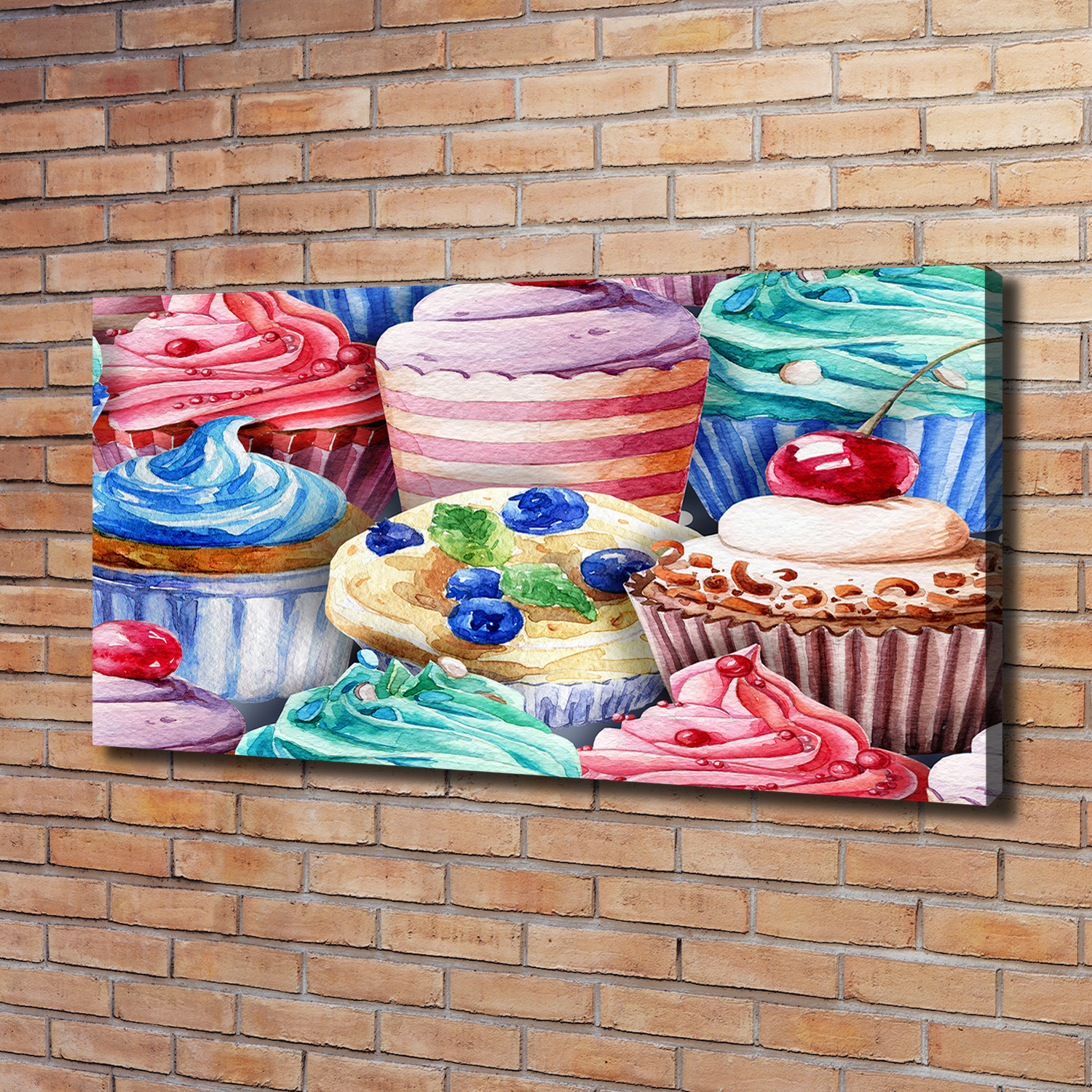 Leinwandbild Kunst-Druck 120x60 Bilder Kinderzimmer Bunte Muffins