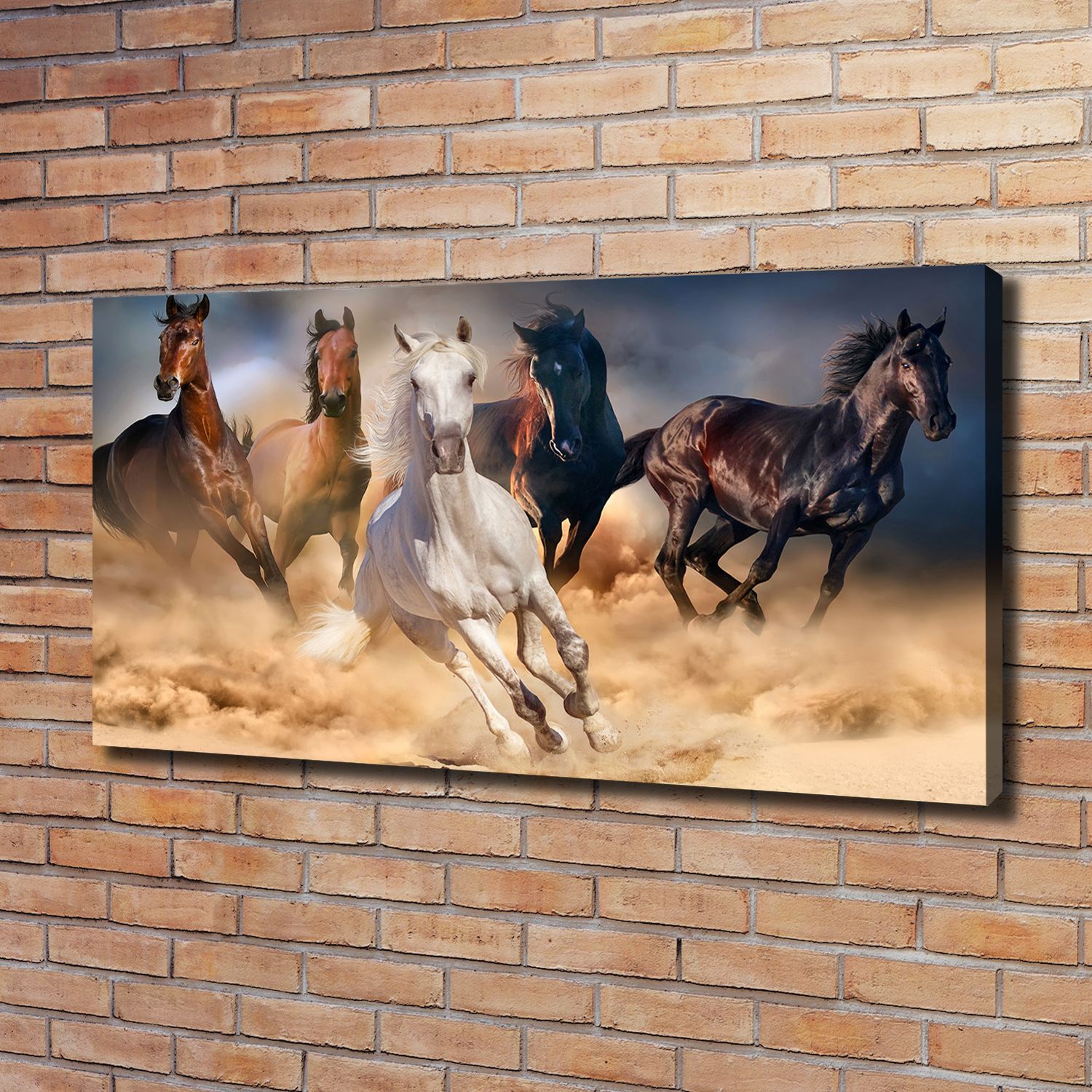 Bilder Leinwandbild Kunst-Druck 120x60 Bilder Tiere Pferde im Galopp