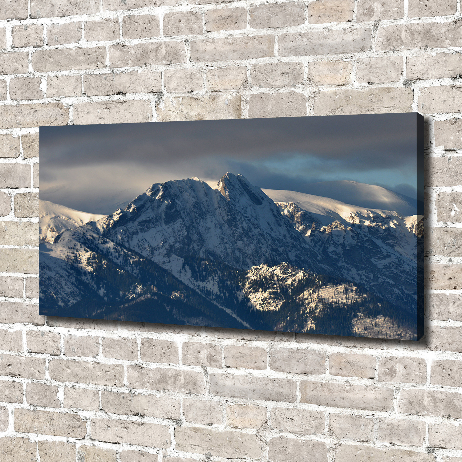Leinwandbild Kunst-Druck 140x70 Bilder Landschaften Giewont Berg Winter