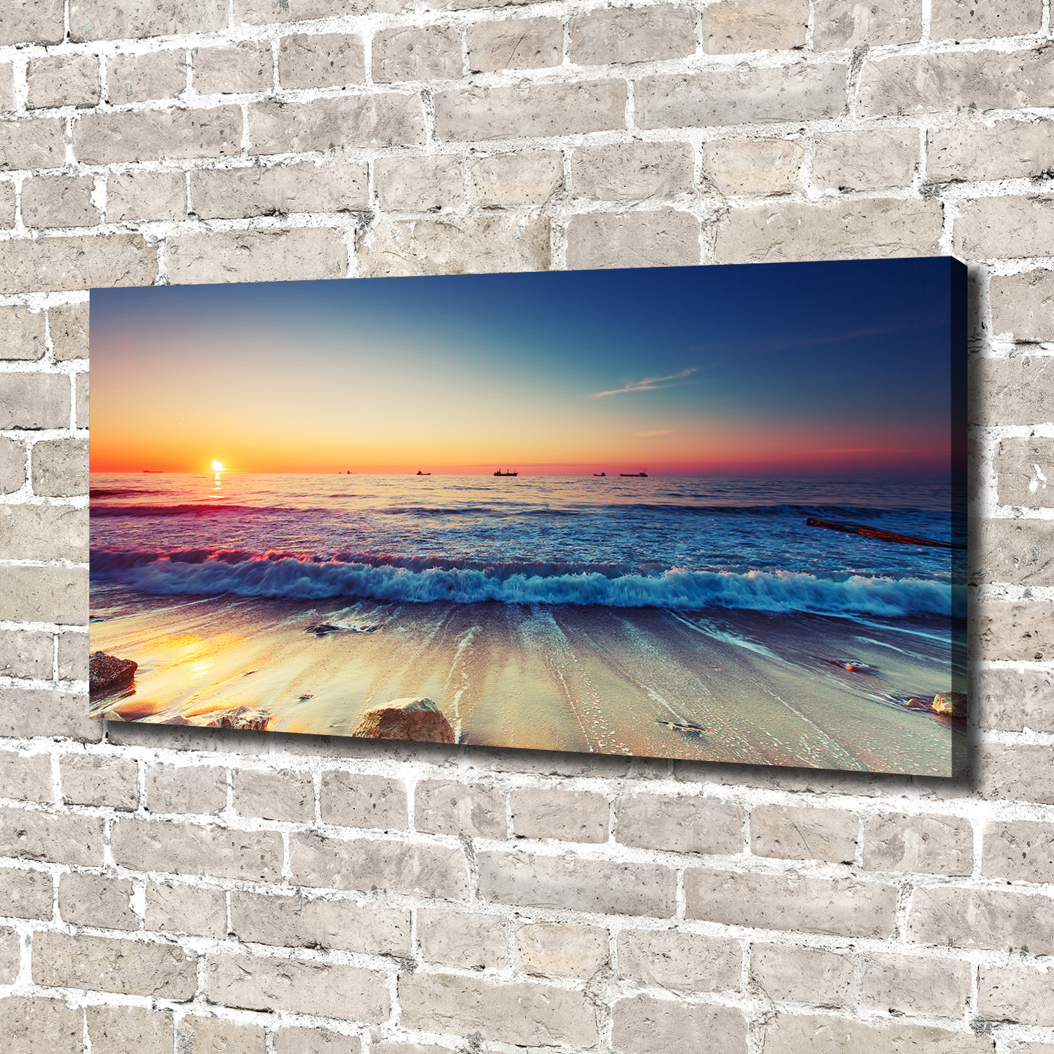 Leinwandbild Kunst-Druck 140x70 Bilder Landschaften Sonnenaufgang Meer
