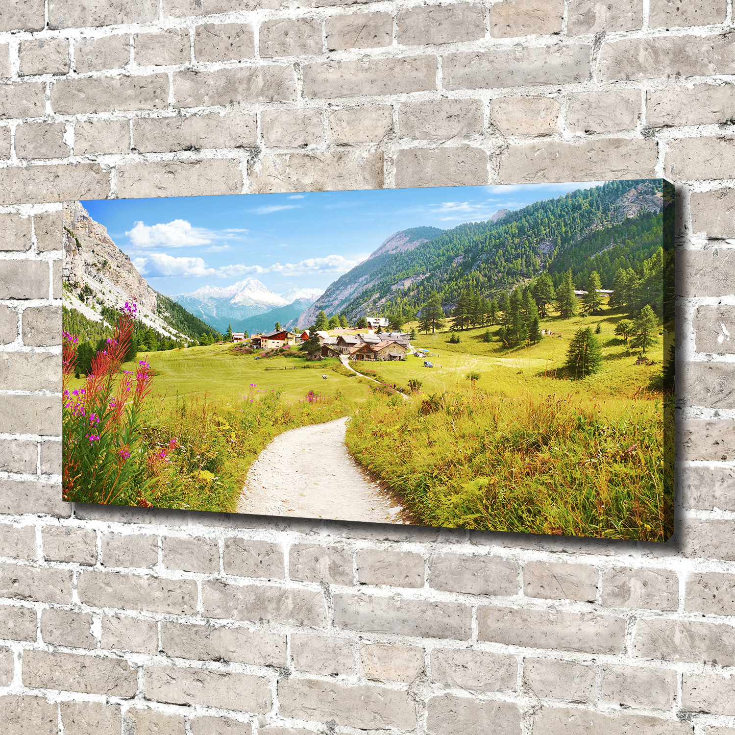 Leinwandbild Kunst-Druck 140x70 Bilder Landschaften Alm Weide Alpen
