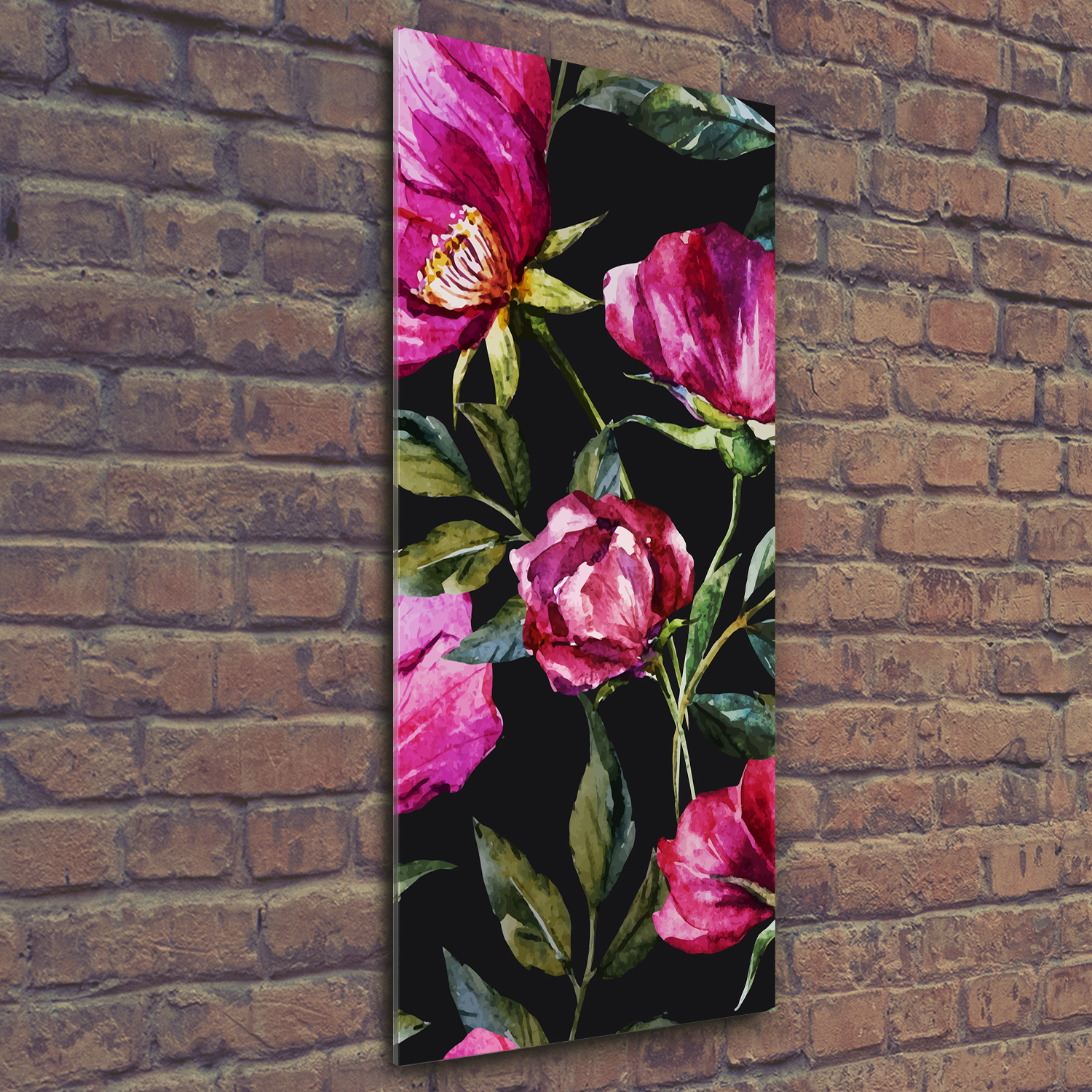 Wand-Bild Kunstdruck aus Hart-Glas Hochformat 50x125 Mohnblumen | eBay