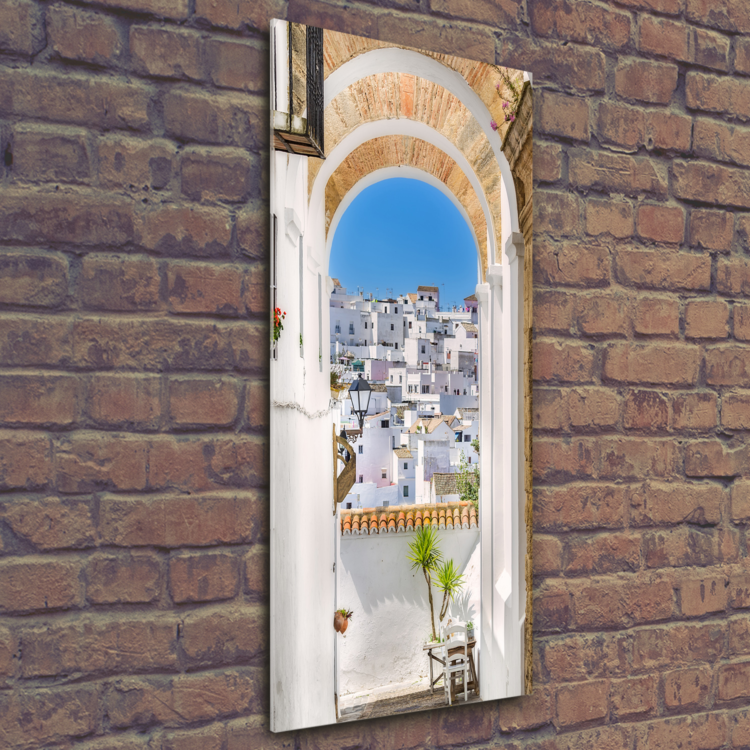 Wandbild Kunst-Druck auf Hart-Glas senkrecht 50x125 Andalusien Spanien