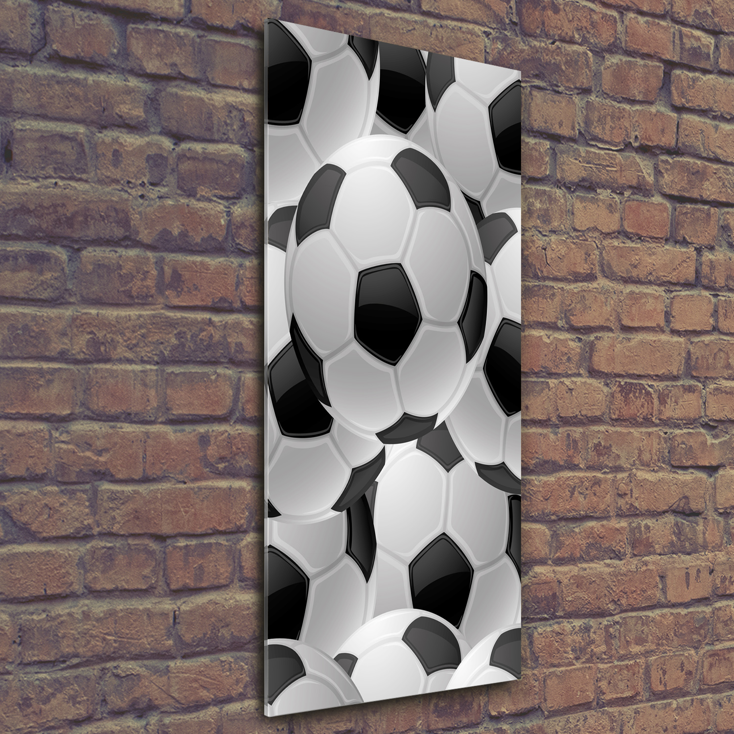 Wandbild Kunst-Druck auf Hart-Glas senkrecht 50x125 Fußball
