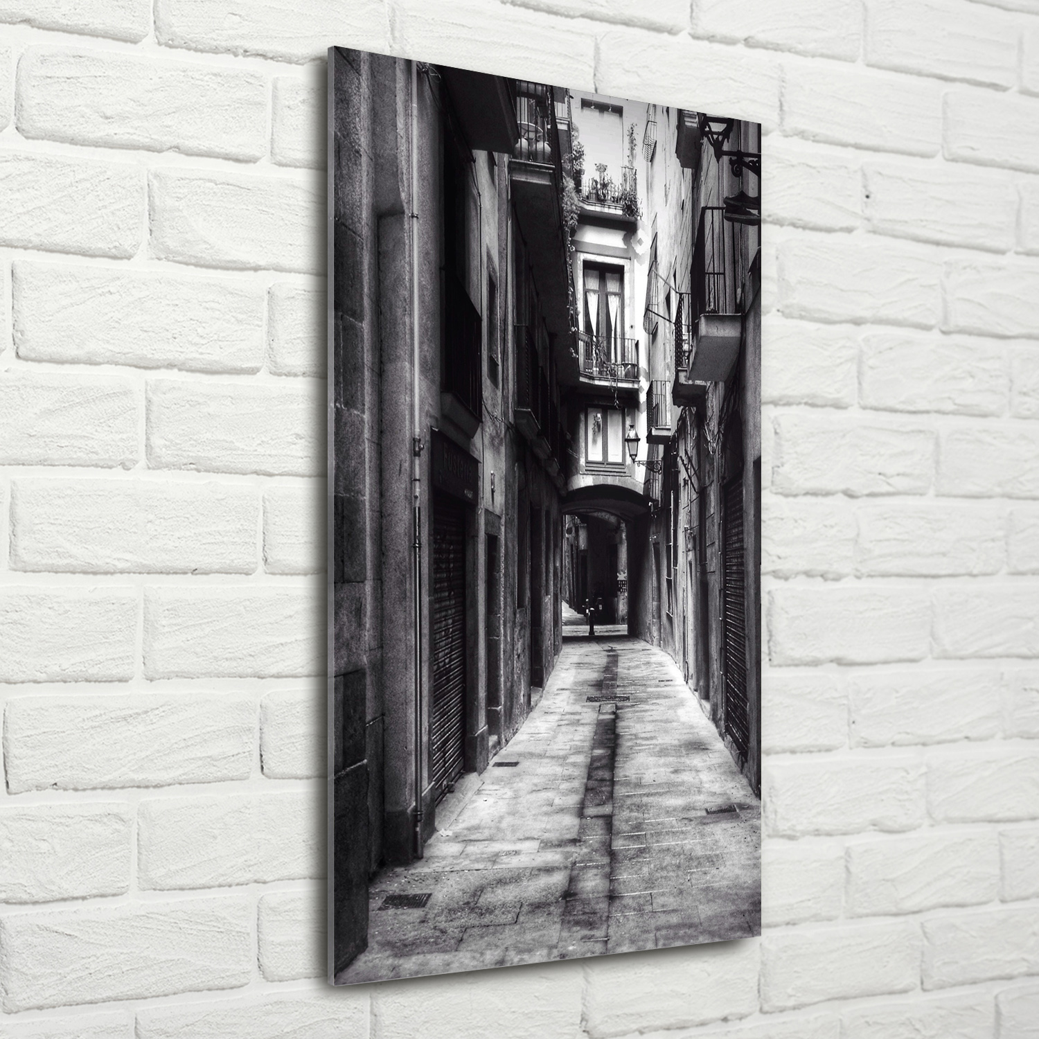 Wand-Bild Kunstdruck aus Hart-Glas Hochformat 70x140 Barcelona Spanien