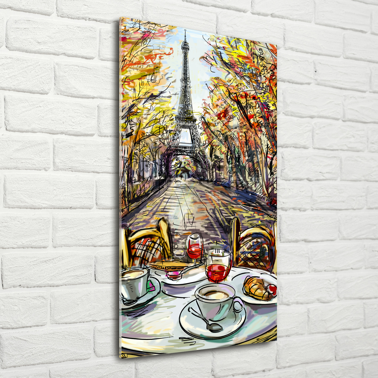 Wandbild Kunst-Druck auf Hart-Glas senkrecht 70x100 Gasse