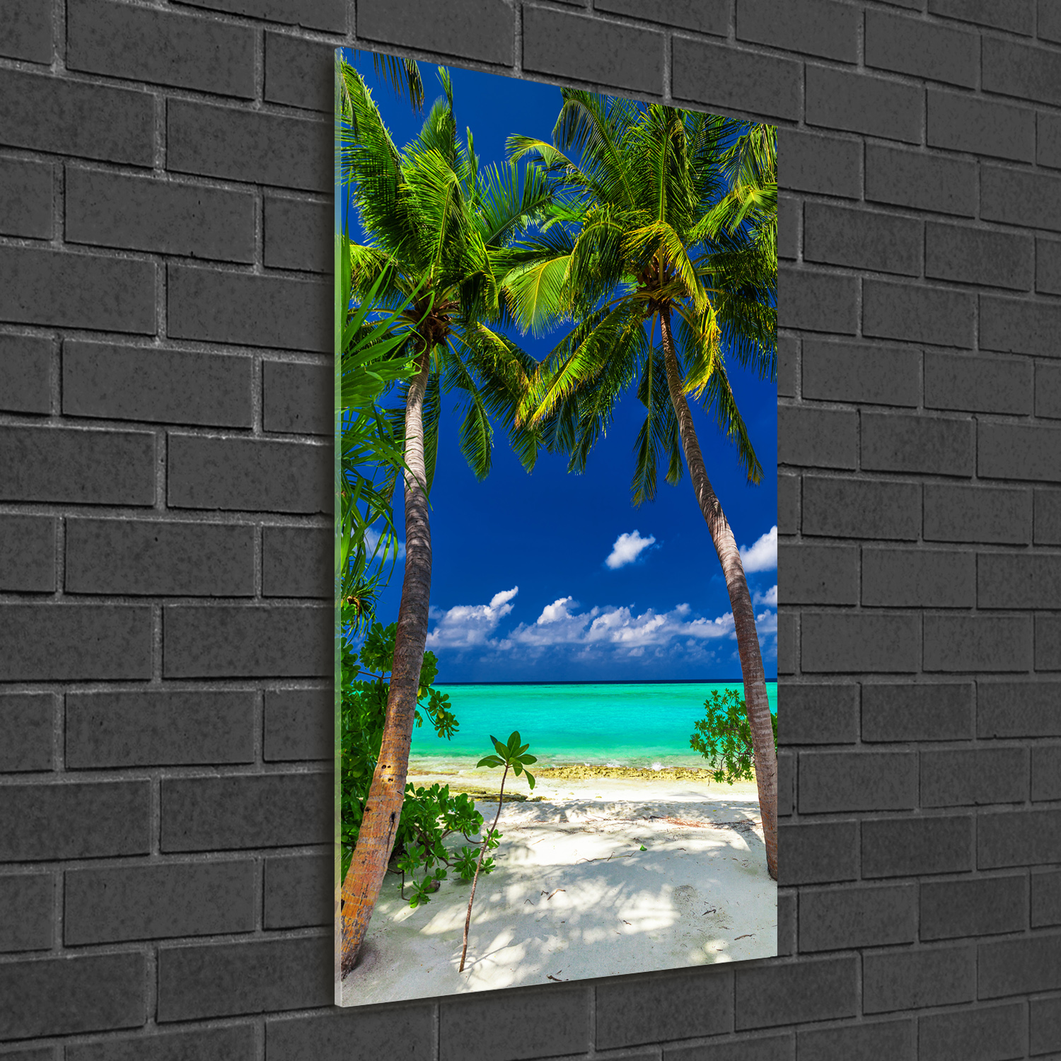 Wand-Bild Kunstdruck aus Acryl-Glas Hochformat 50x100 Tropischer Strand