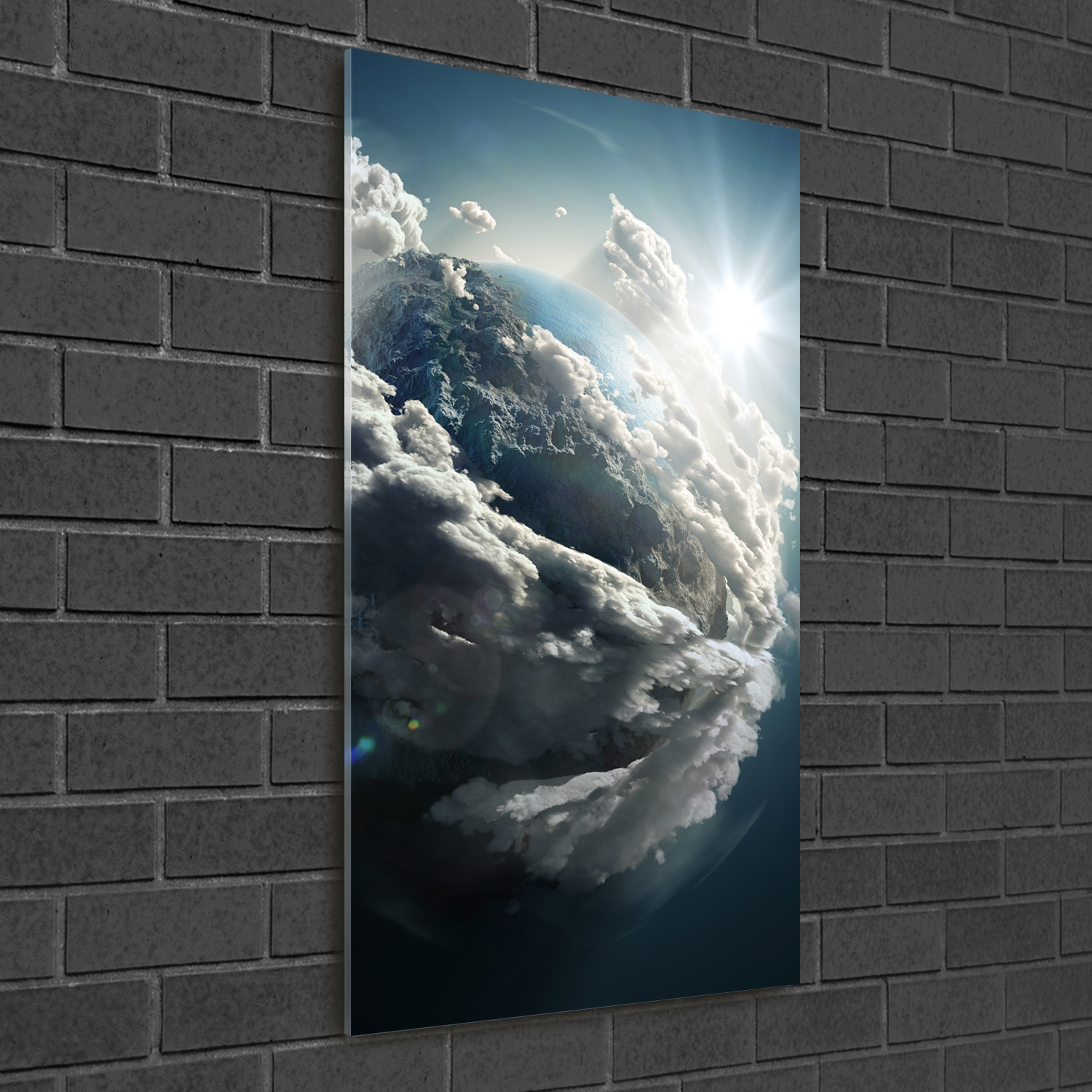 Wand-Bild Kunstdruck aus Acryl-Glas Hochformat 50x100 Planet Erde