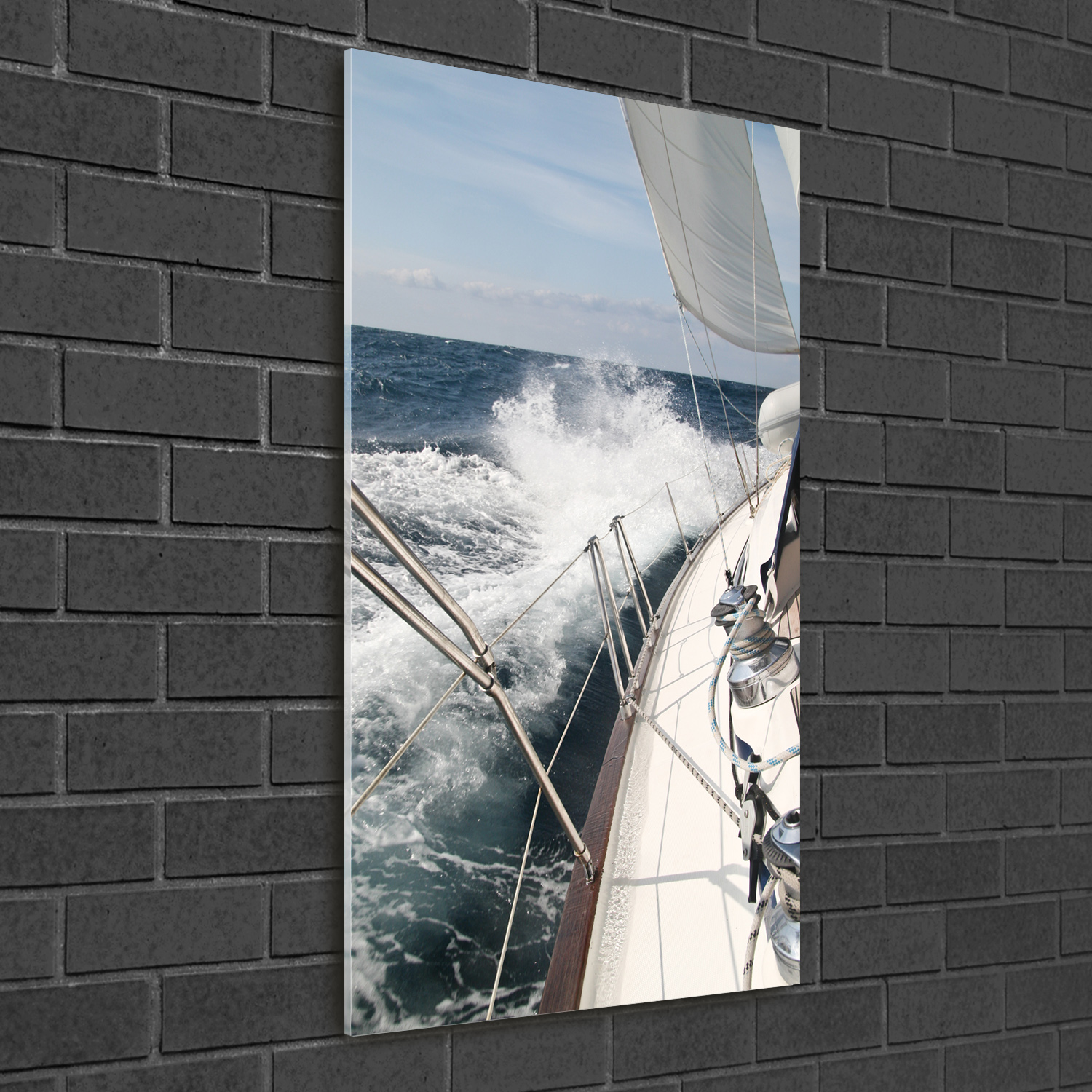 Wand-Bild Kunstdruck aus Acryl-Glas Hochformat 50x100 Segelboot