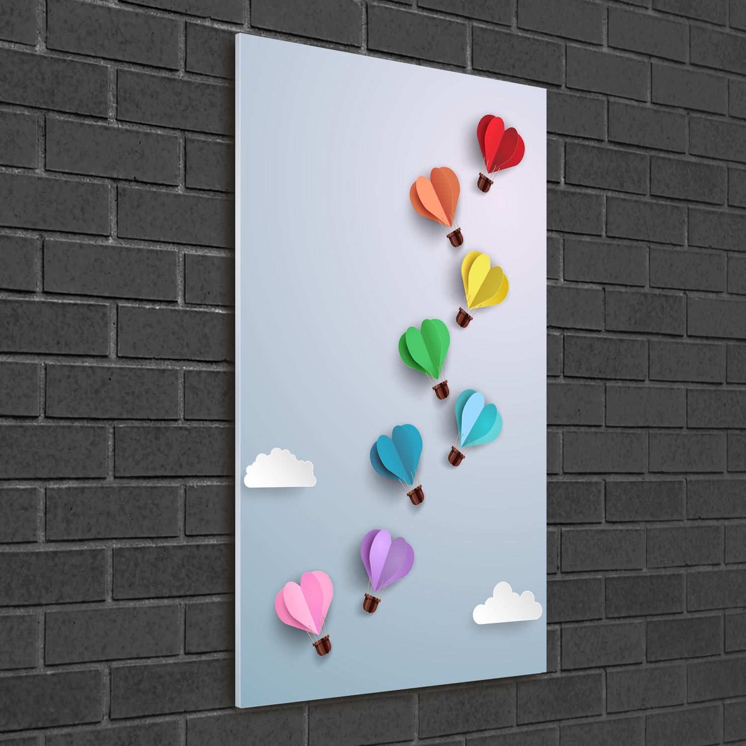 Wandbild Druck auf Plexiglas® Acryl Hochformat 50x100 Herz Ballons