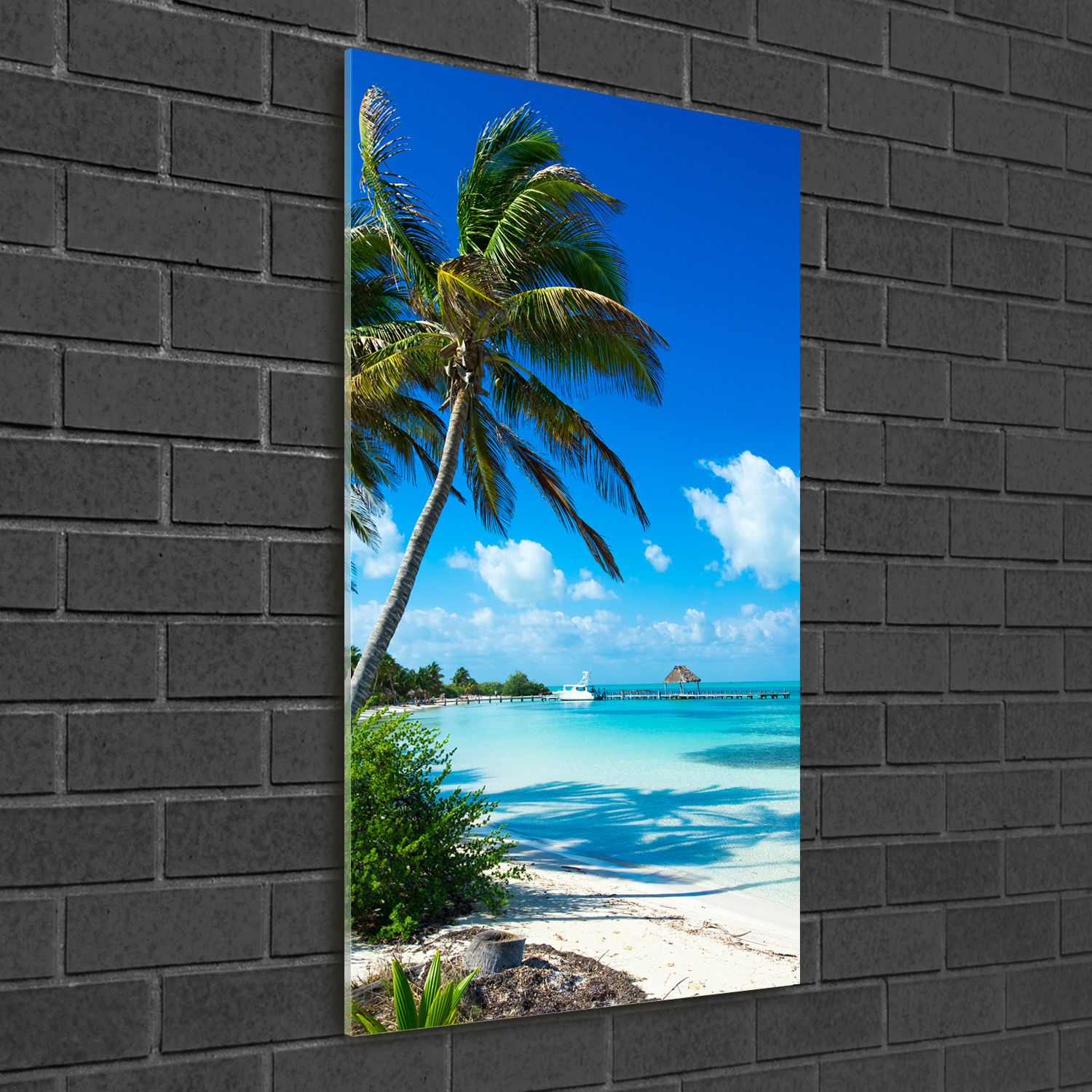 Wandbild Druck auf Plexiglas® Acryl Hochformat 50x100 Tropischer Strand