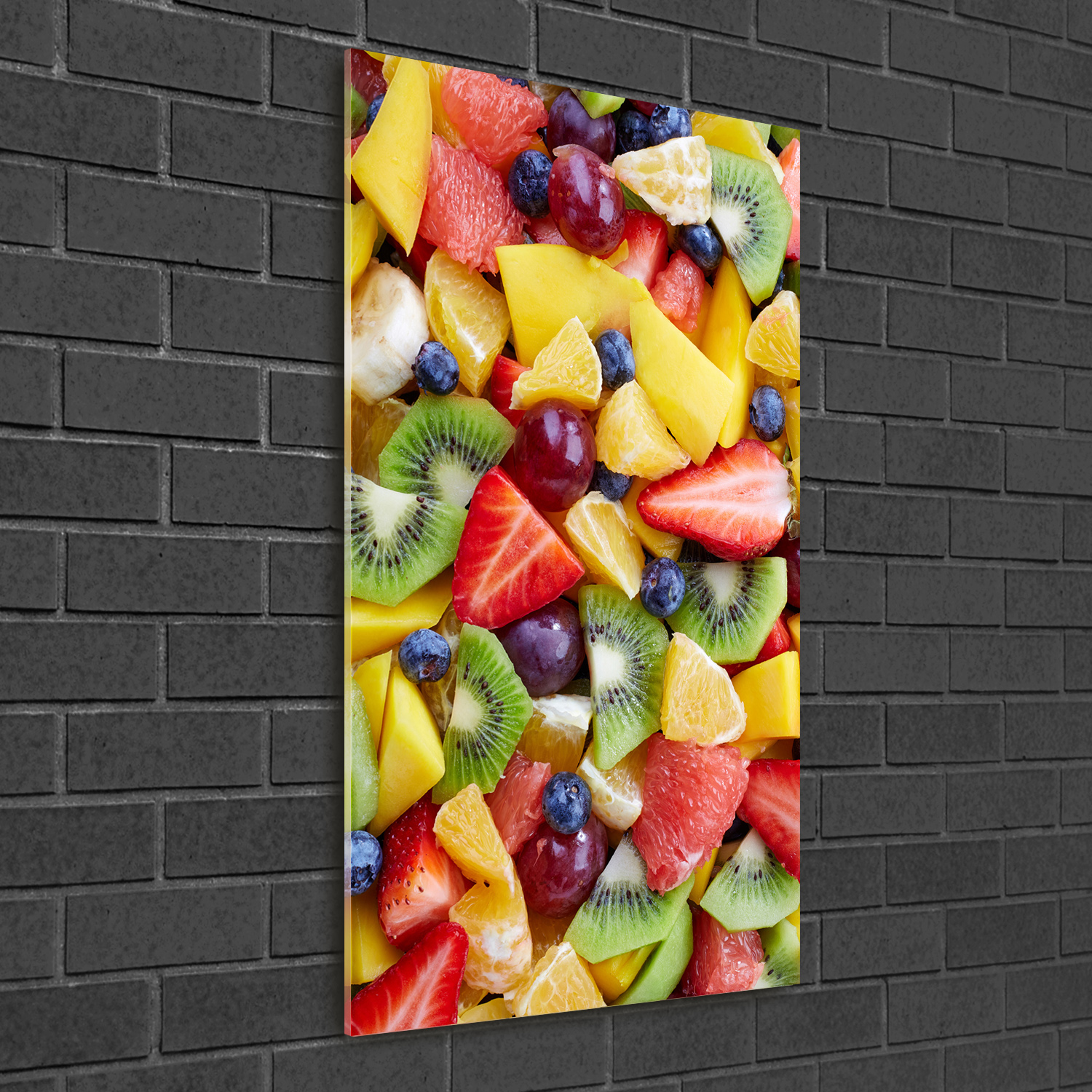 Wandbild Druck auf Plexiglas® Acryl Hochformat 50x100 Gehackte Früchte