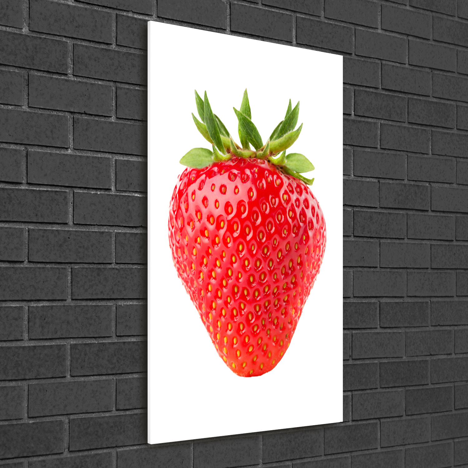 Wandbild Druck auf Plexiglas® Acryl Hochformat 50x100 Erdbeere