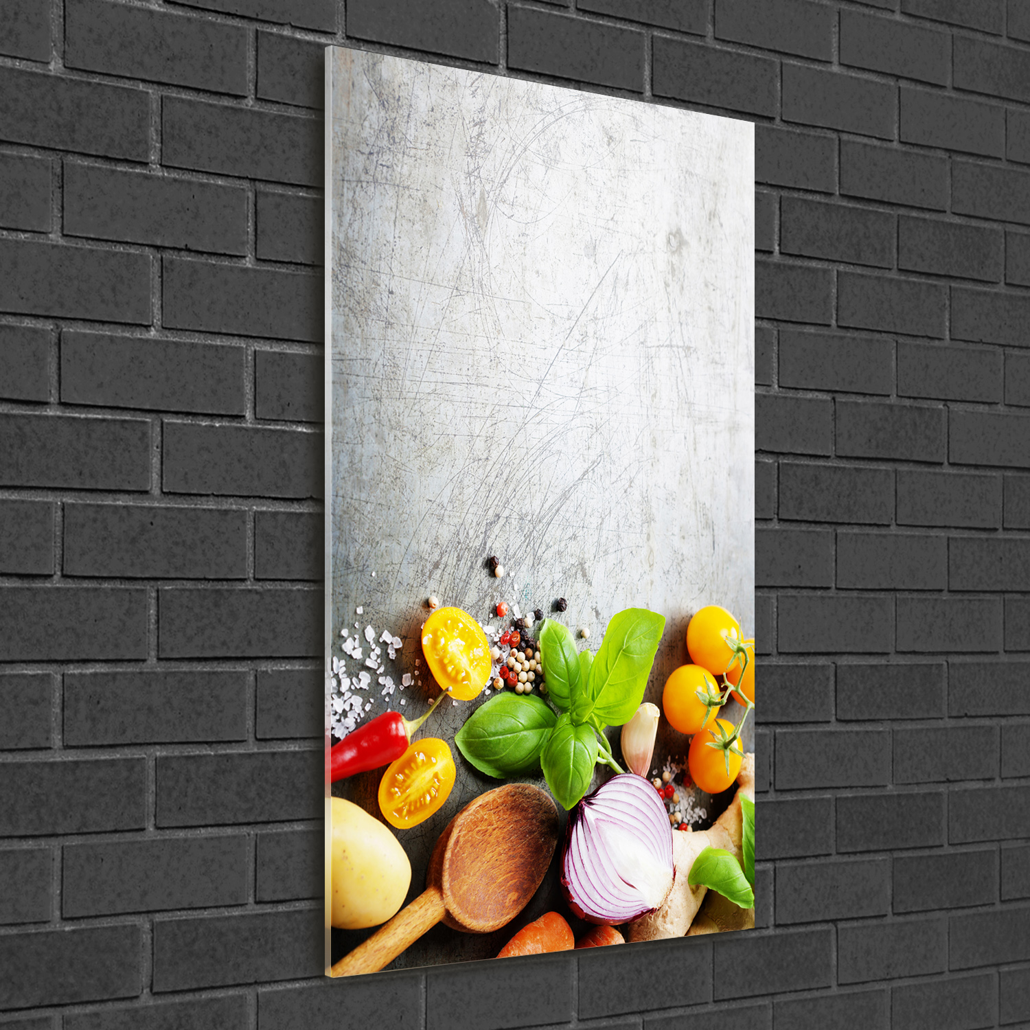 Wandbild Druck auf Plexiglas® Acryl Hochformat 50x100 Gemüse