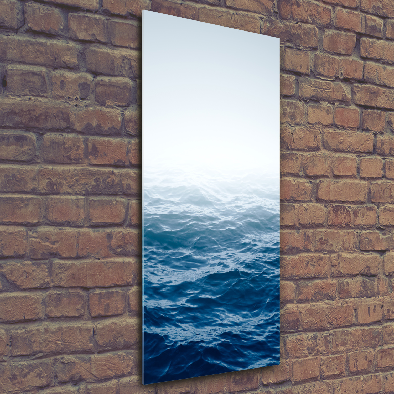 Planche De Cuisine En Verre Tulup 60x52 Cm - Thème Vague Sur La Plage - Bleu Moderne