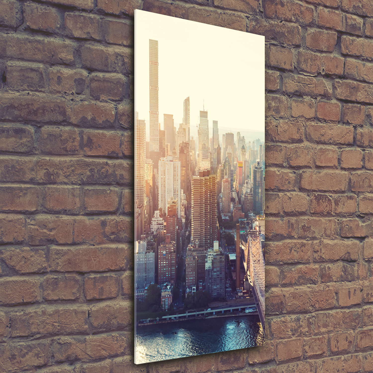 Wandbild Druck auf Plexiglas® Acryl Hochformat 50x125 New York Vogelflug