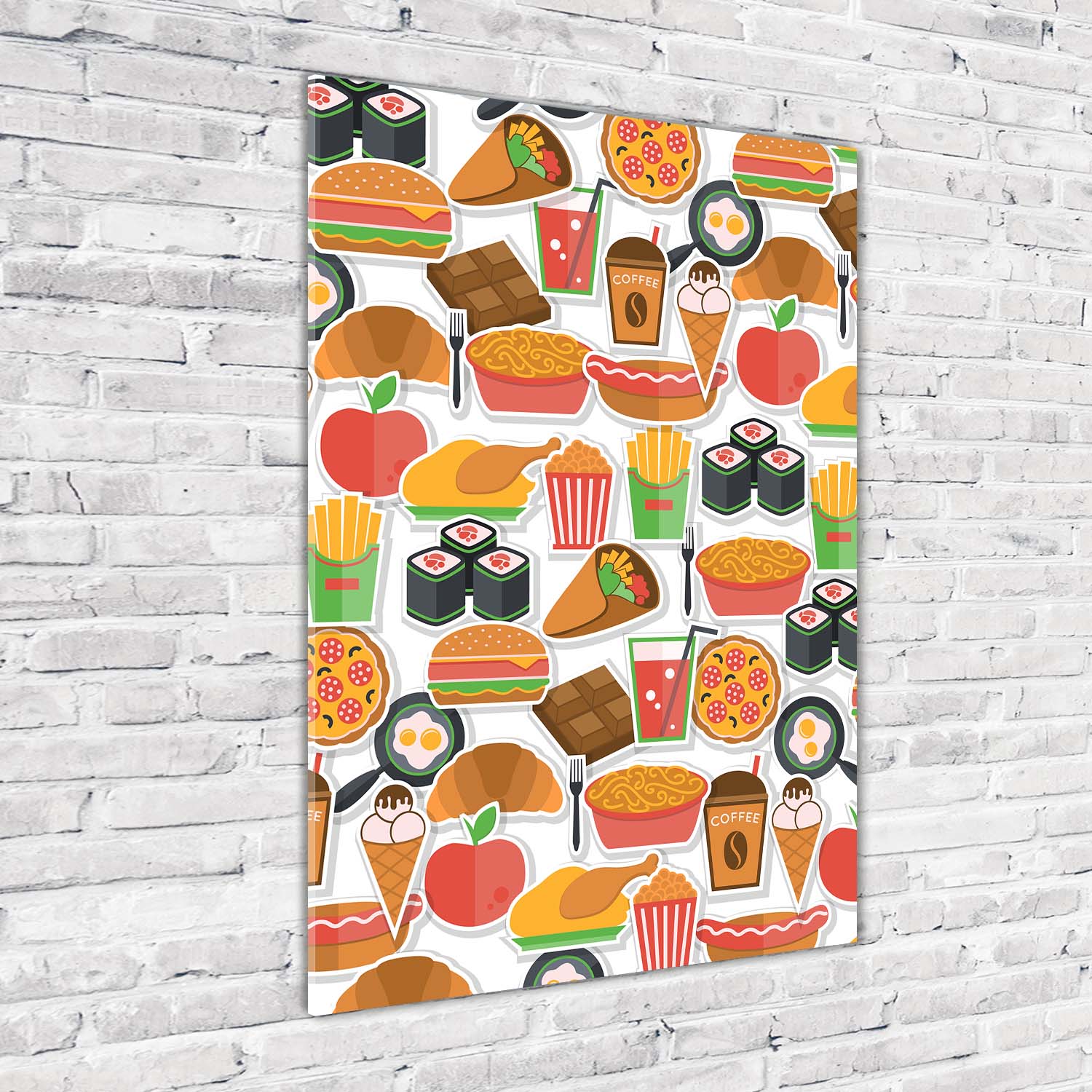 Wandbild Druck auf Plexiglas® Acryl Hochformat 70x100 Fast Food