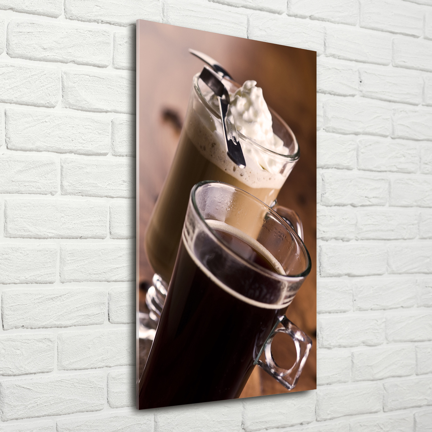 Wand-Bild Kunstdruck aus Acryl-Glas Hochformat 70x140 Kaffee
