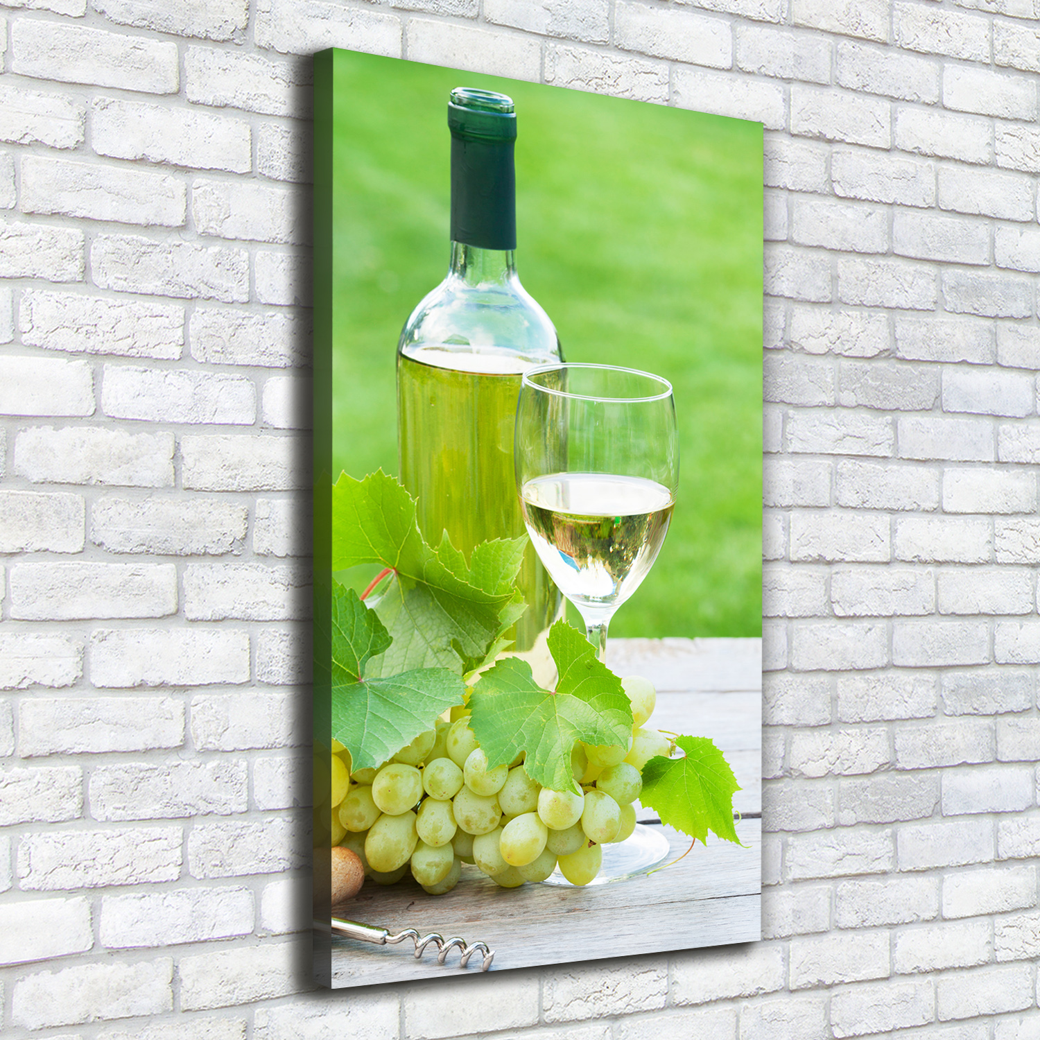 Leinwand-Bild Kunstdruck Hochformat 50x100 Bilder Trauben und Wein