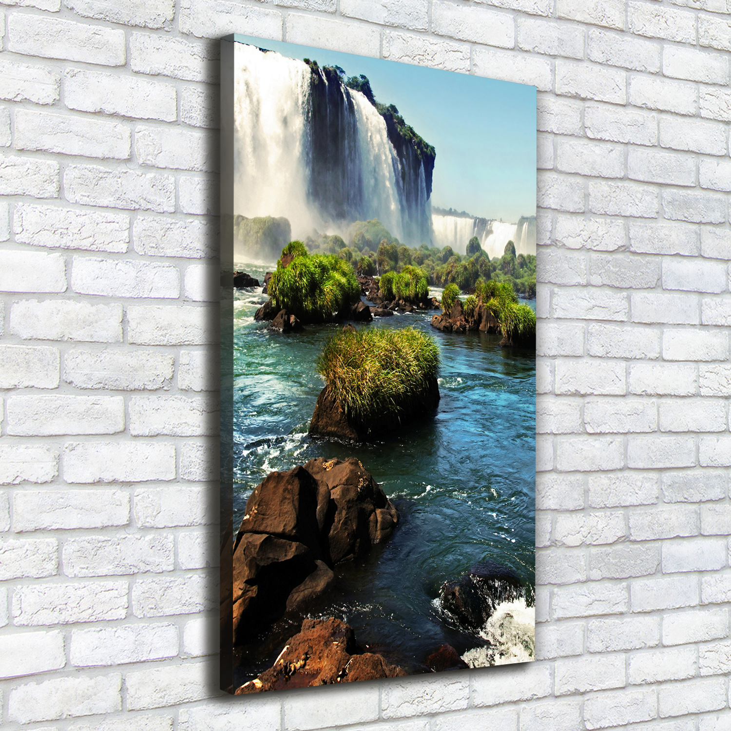 Glasbilder 100x50 Wandbild Druck auf Glas Wasserfall Landschaft