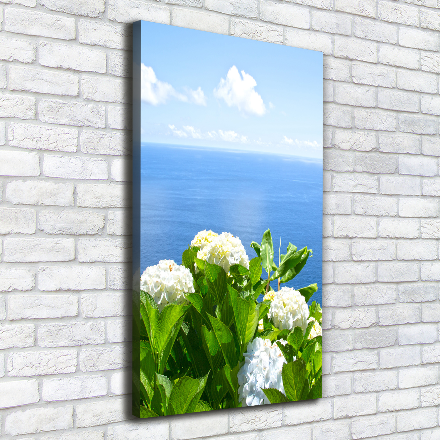 Leinwand-Bild Kunstdruck Hochformat 50x100 Bilder Hortensie Meer