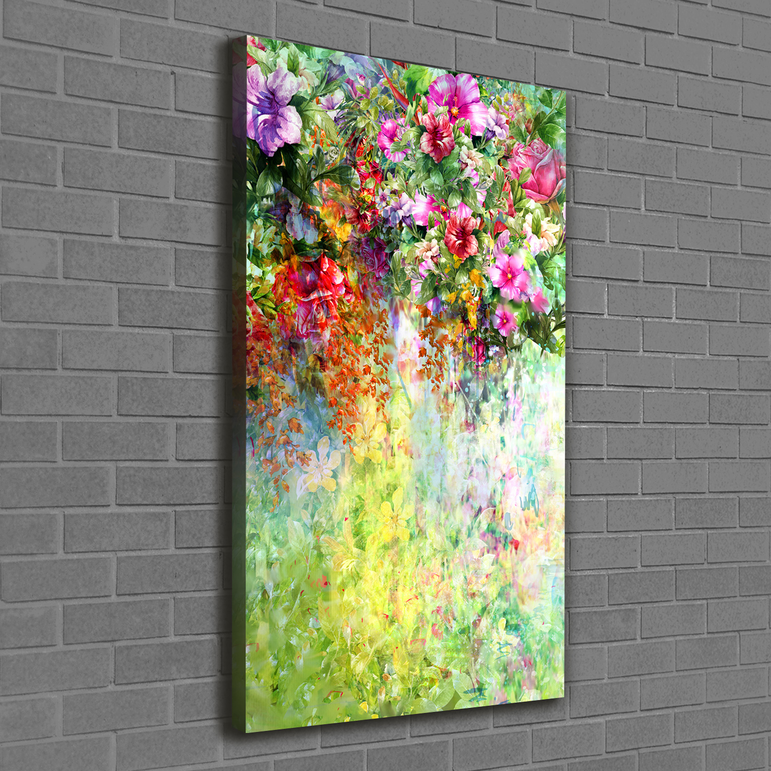 Leinwand-Bild Kunstdruck Hochformat 60x120 Bilder Bunte Blumen | eBay