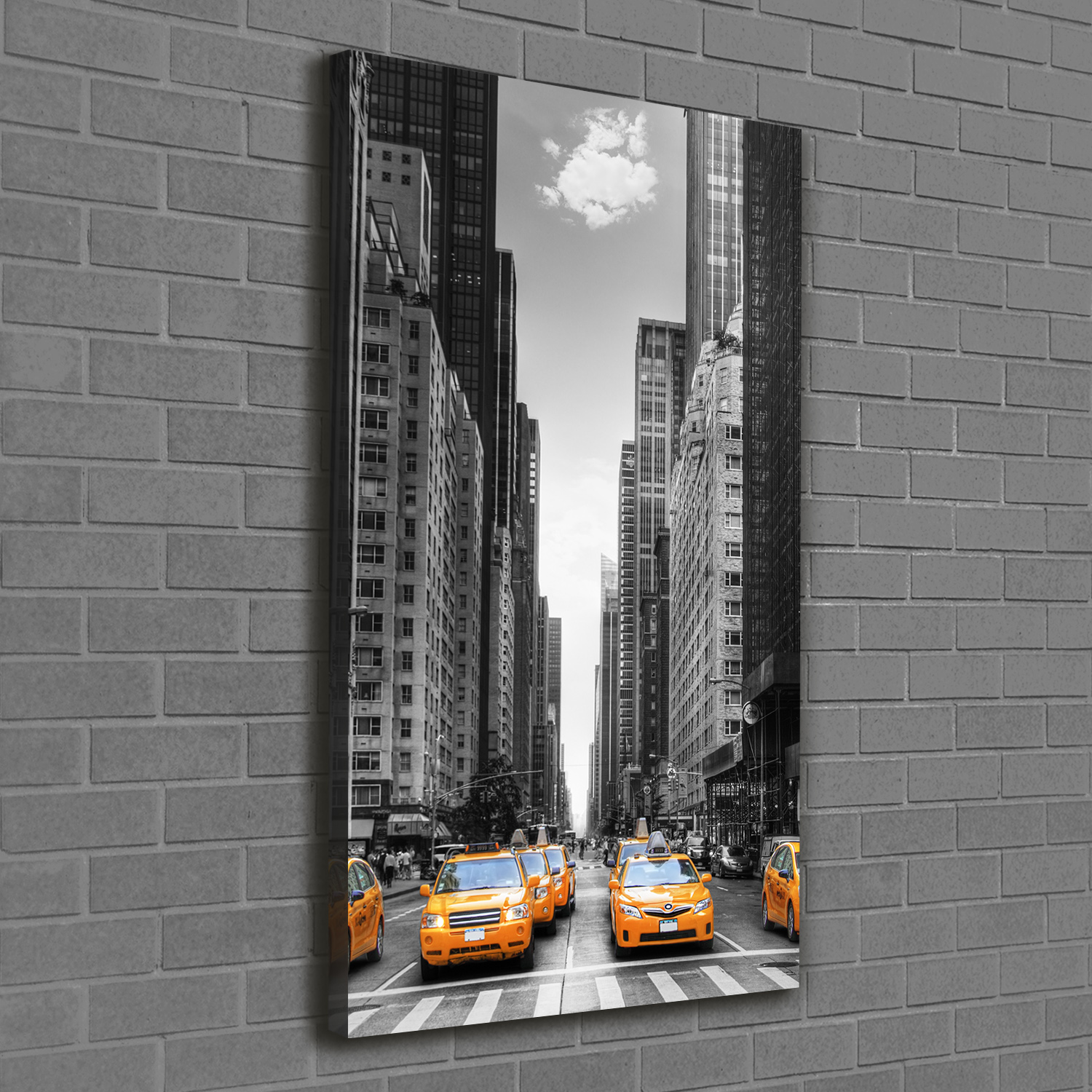 Leinwand-Bild Kunstdruck Hochformat 60x120 Bilder Taxis New York