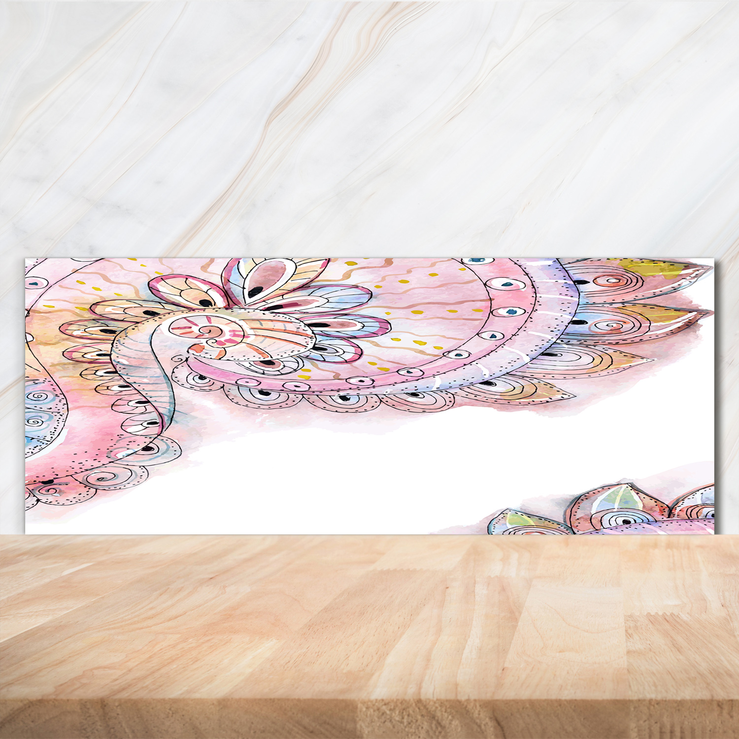 Küchenrückwand Spritzschutz aus Glas 125x50 Deko Kunst Abstraktes Muster