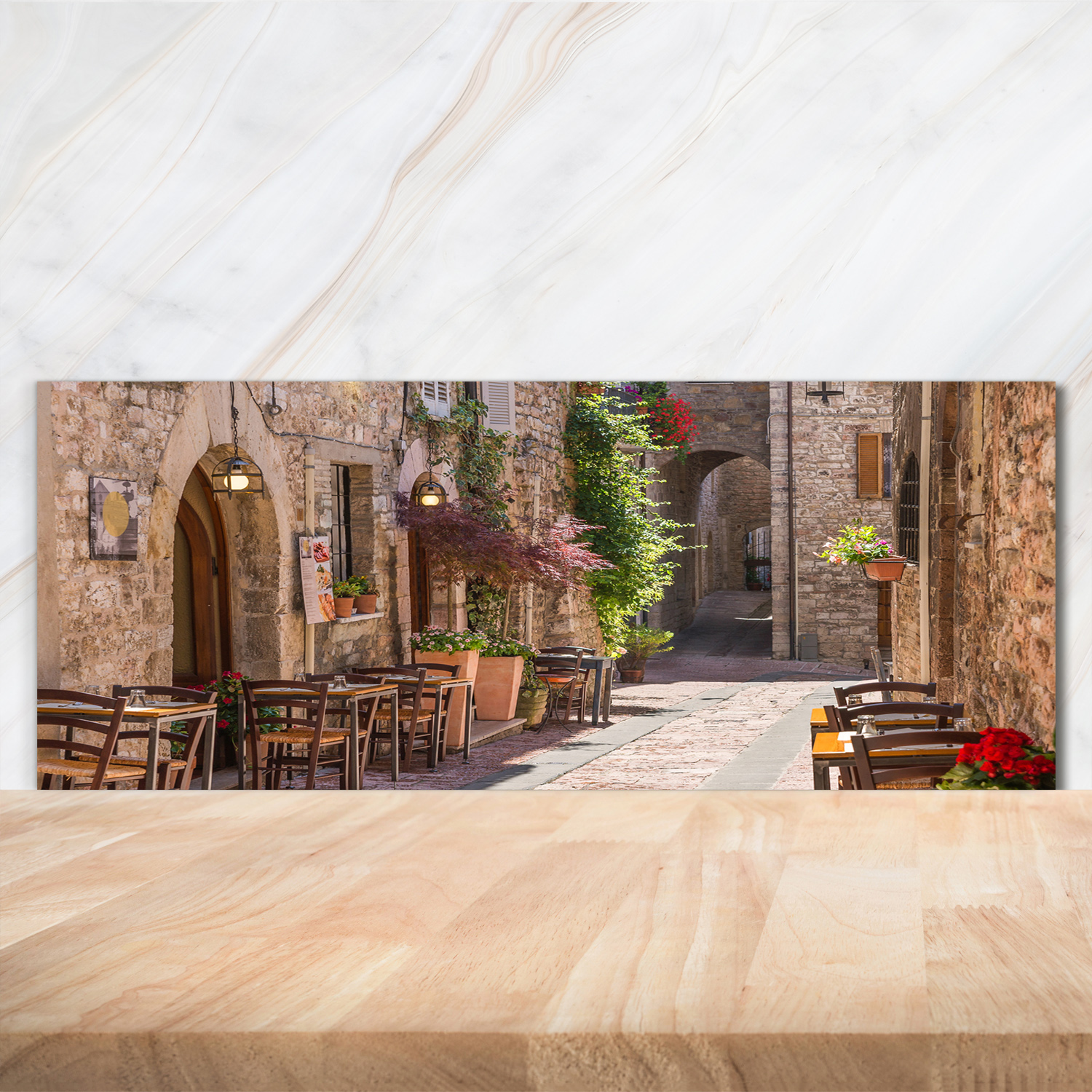 Küchenrückwand Spritzschutz aus Glas 125x50 Landschaften Italienische Straße