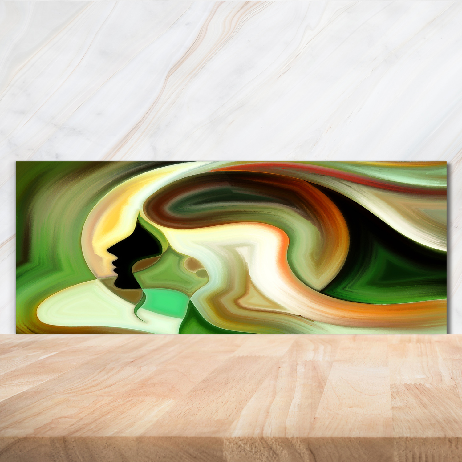 Küchenrückwand Spritzschutz aus Glas 125x50 Deko Kunst Abstraktion