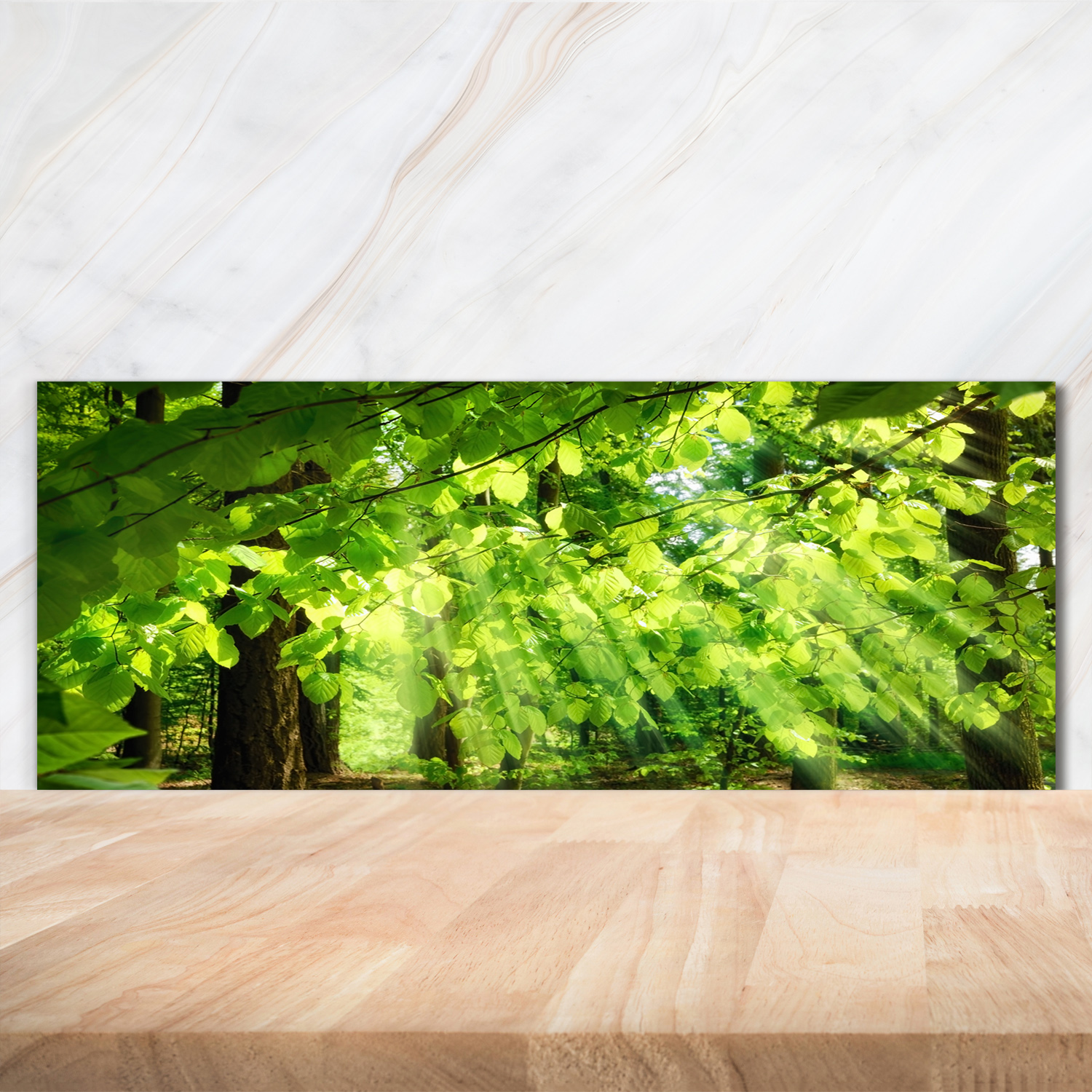 Küchenrückwand Spritzschutz aus Glas 125x50 Deko Landschaften Buche Blätter
