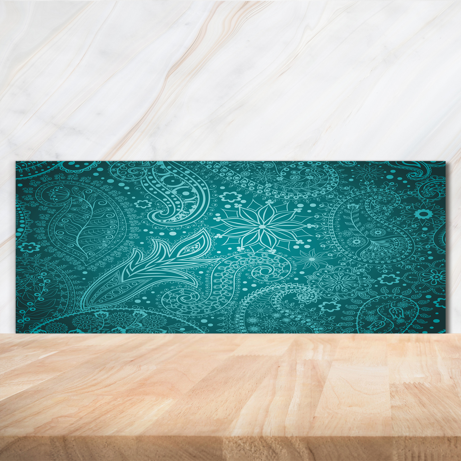 Küchenrückwand Spritzschutz aus Glas 125x50 Deko Kunst Ornamente