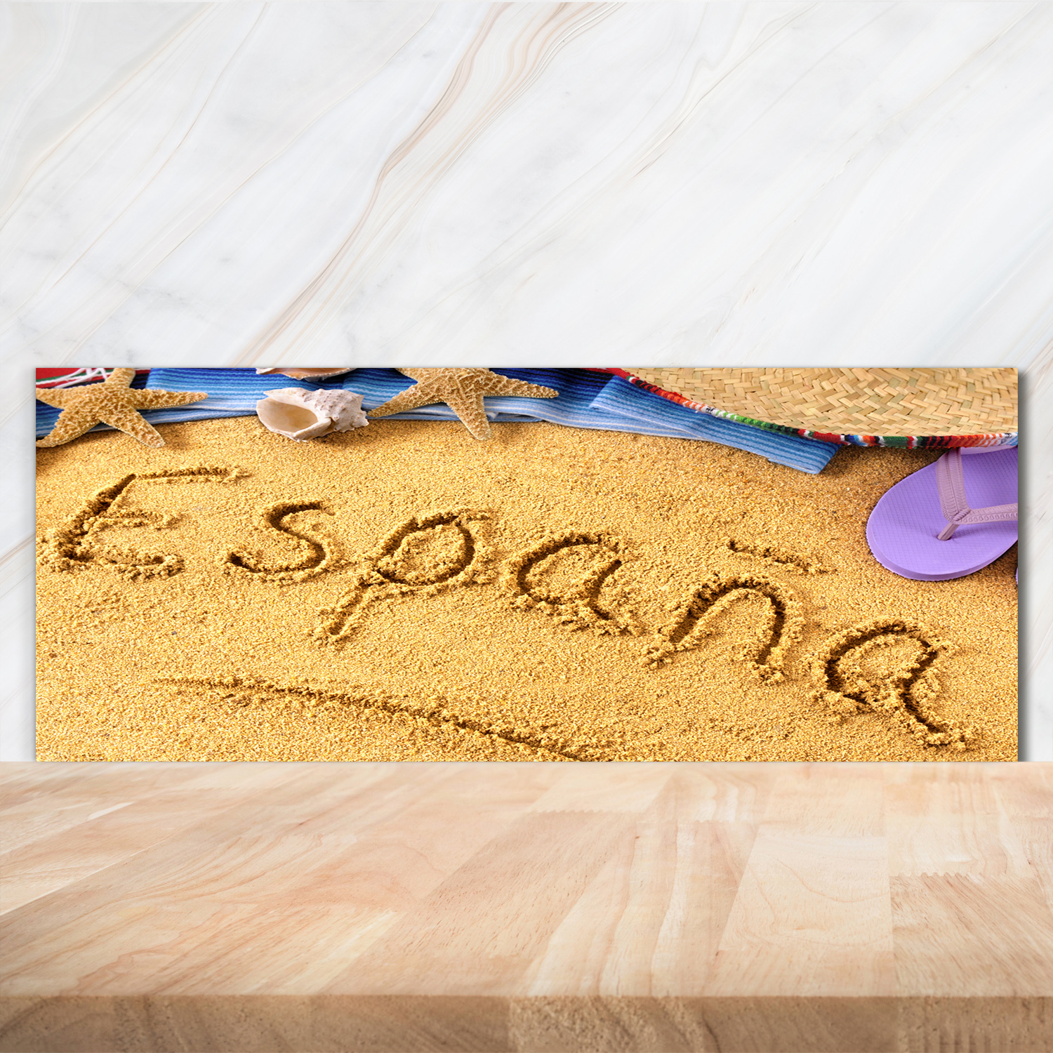 Küchenrückwand Spritzschutz aus Glas 125x50 Deko Landkarten & Flaggen Spanien