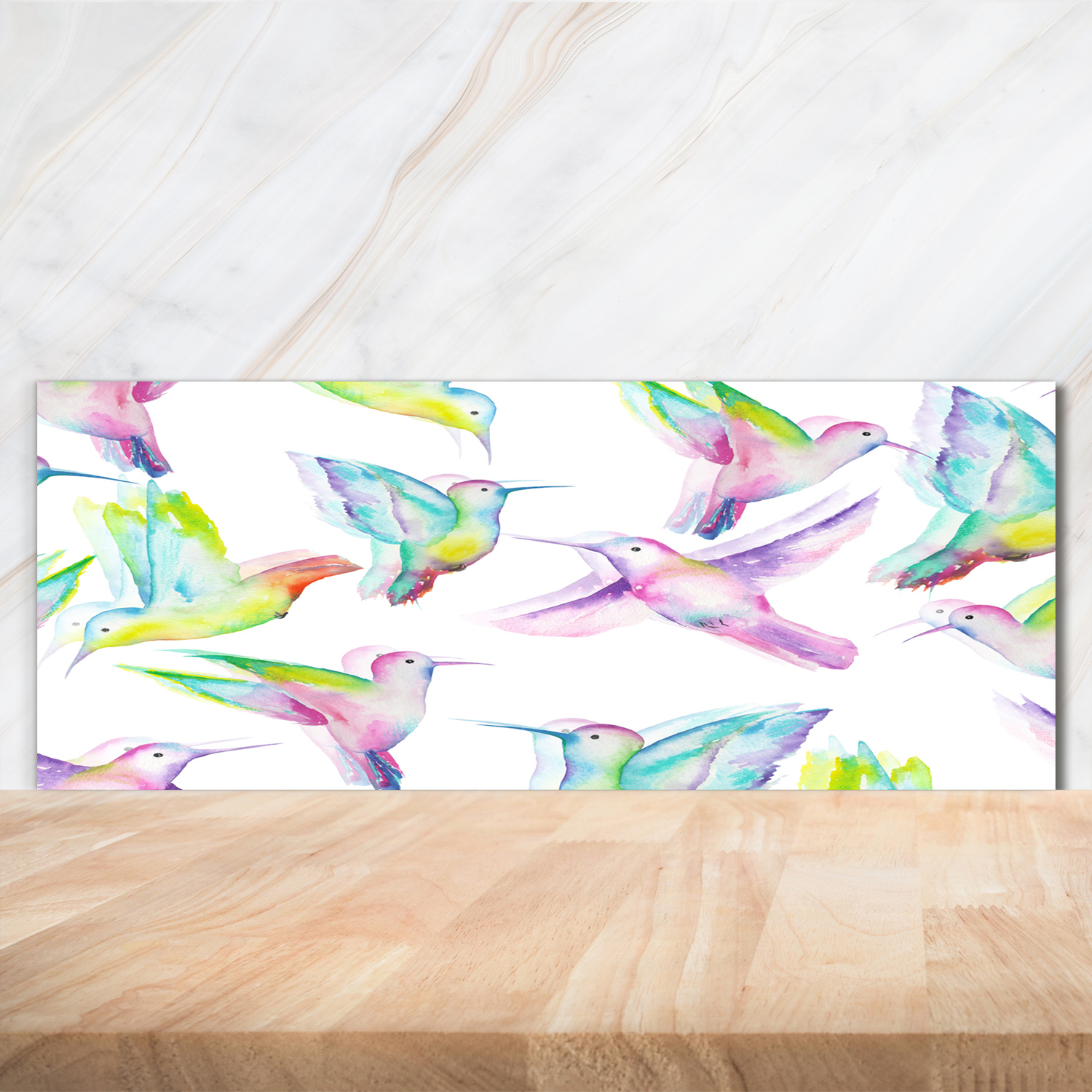 Küchenrückwand Spritzschutz aus Glas 125x50 Deko Tiere Kolibri