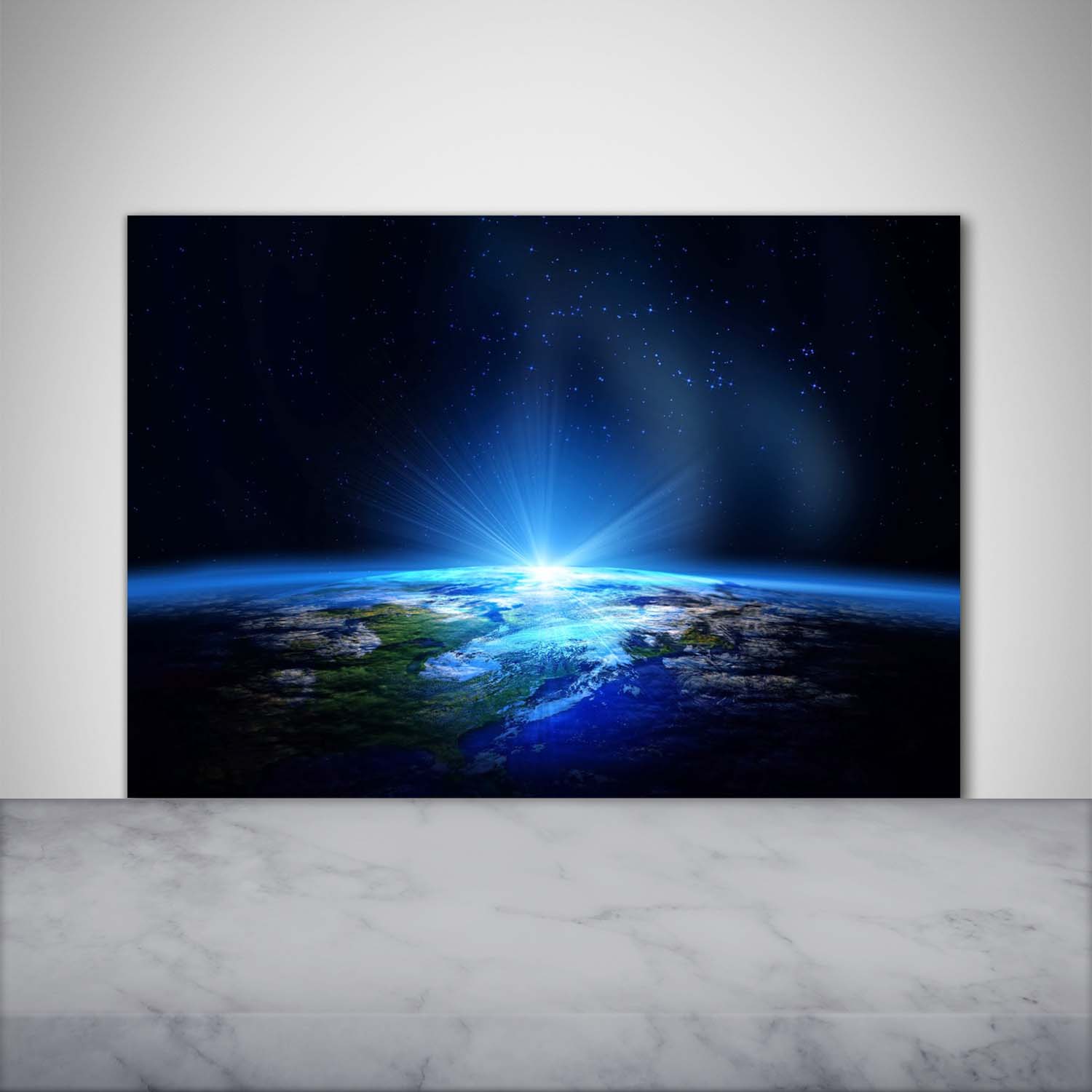 Küchenrückwand Spritzschutz aus Glas 100x70 Weltall Planet Erde