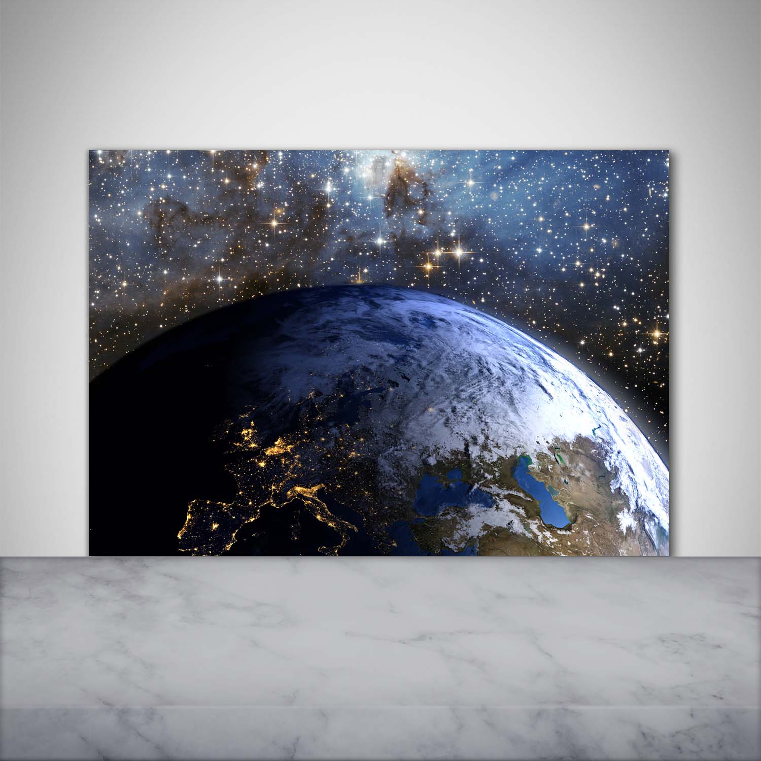 Küchenrückwand Spritzschutz aus Glas 100x70 Weltall Planet Erde