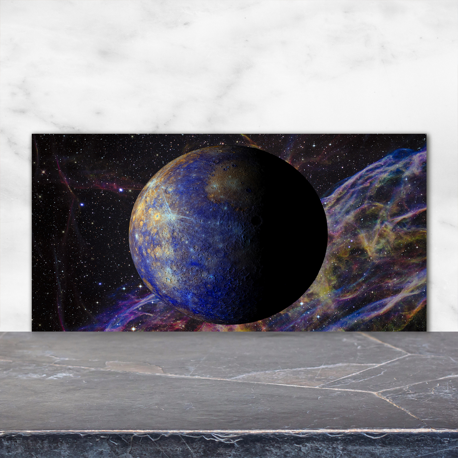 Küchenrückwand Spritzschutz aus Glas 120x60 Weltall & Science-Fiction Merkur
