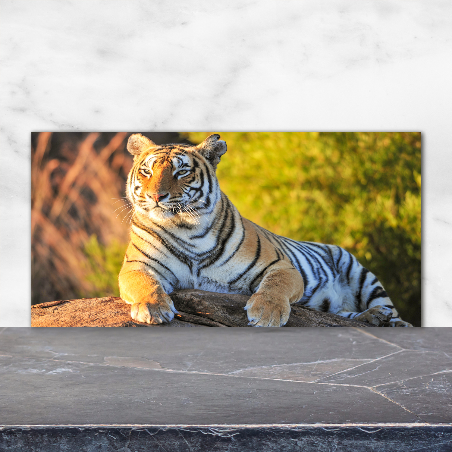 Planche à Découper En Verre Trempé Tulup - Portrait D'un Tigre, Dimensions 2x30x52 Cm