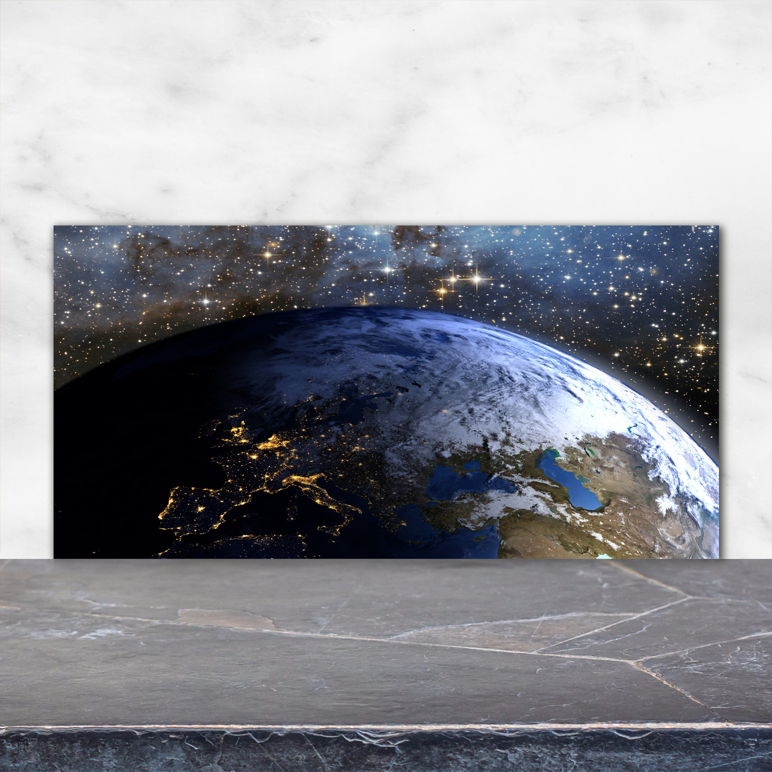 Küchenrückwand Spritzschutz aus Glas 120x60 Weltall Planet Erde