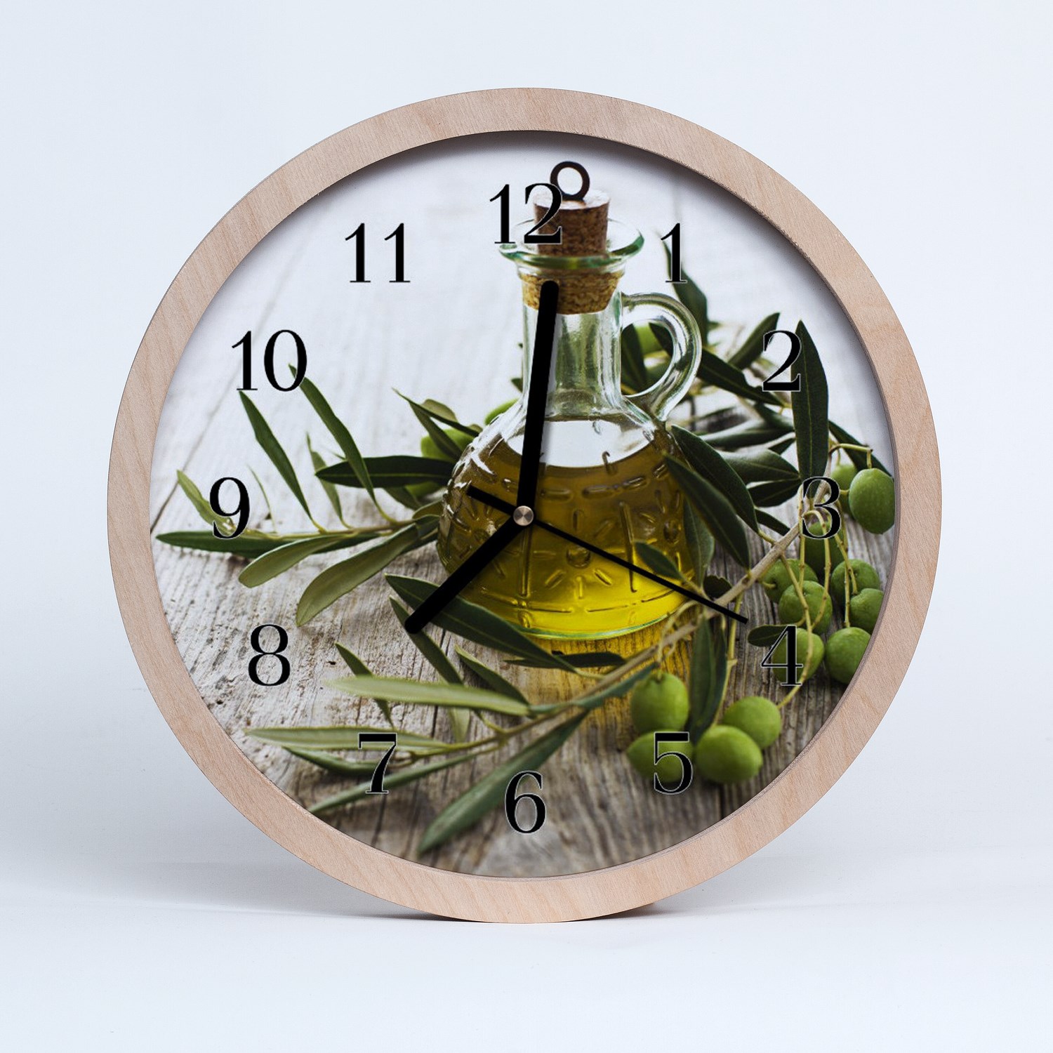 Tulup Horloge murale en bois 30fi cm horloge en bois - salon Olive