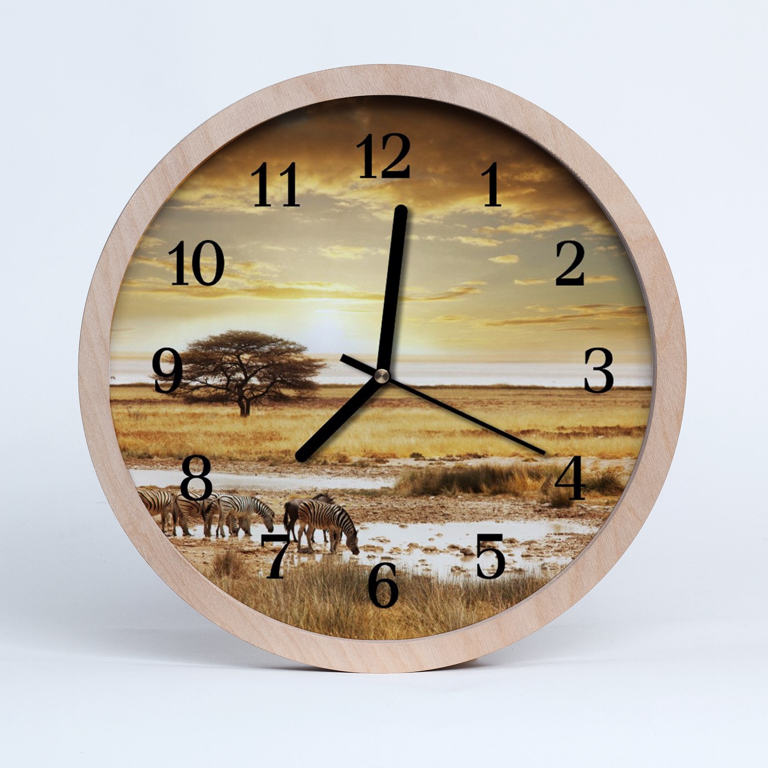 Tulup wooden clock 20fi cm wall clock kitchen clock - zebras Animals