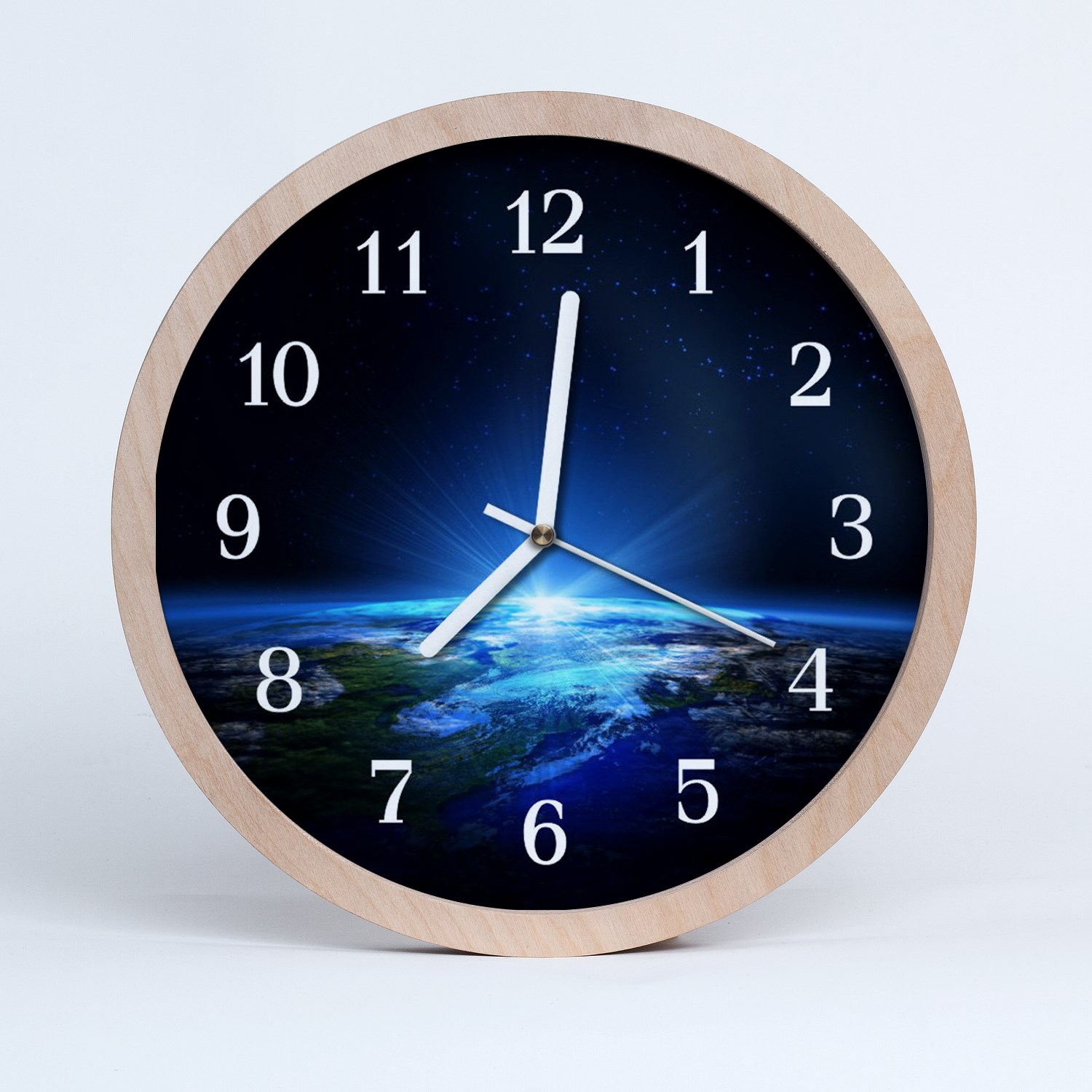 Tulup Horloge murale en bois 25fi cm horloge en bois - la terre de l'espace